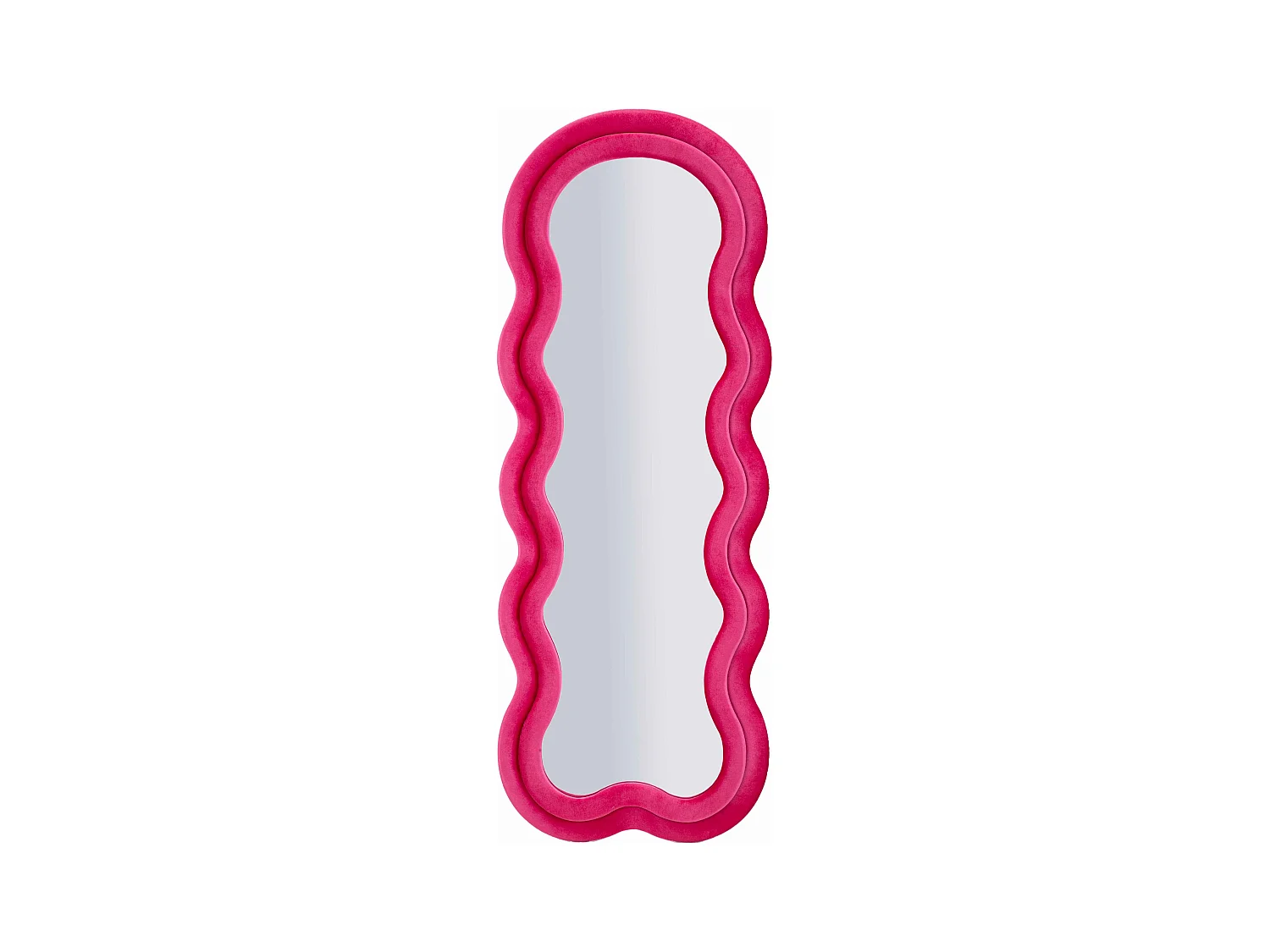 Miroir mural avec cadre en velours fuchsia cm 60x4x160