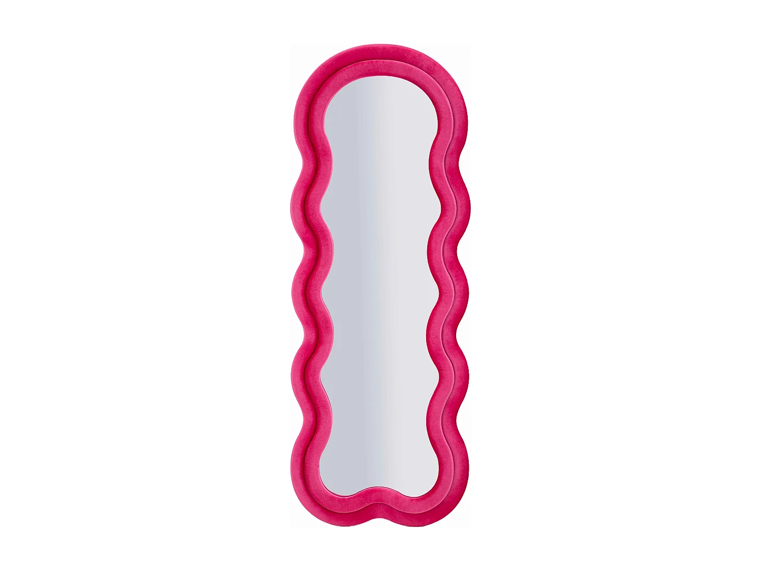 Miroir mural avec cadre en velours fuchsia cm 60x4x160