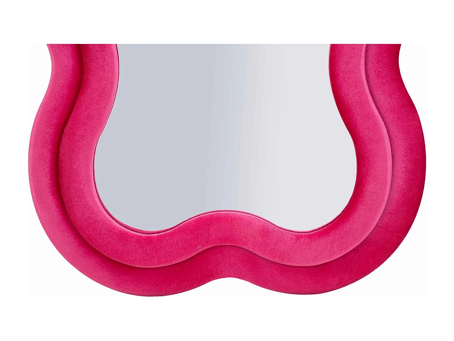 Miroir mural avec cadre en velours fuchsia cm 60x4x160