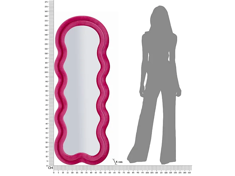 Miroir Mural Design "Velvet" 160cm Fuchsia