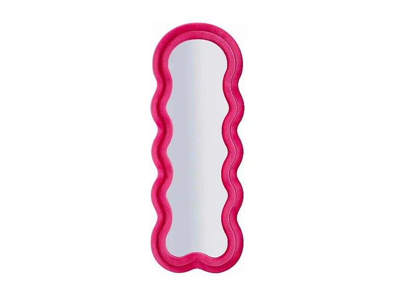 Miroir mural avec cadre en velours fuchsia cm 60x4x160