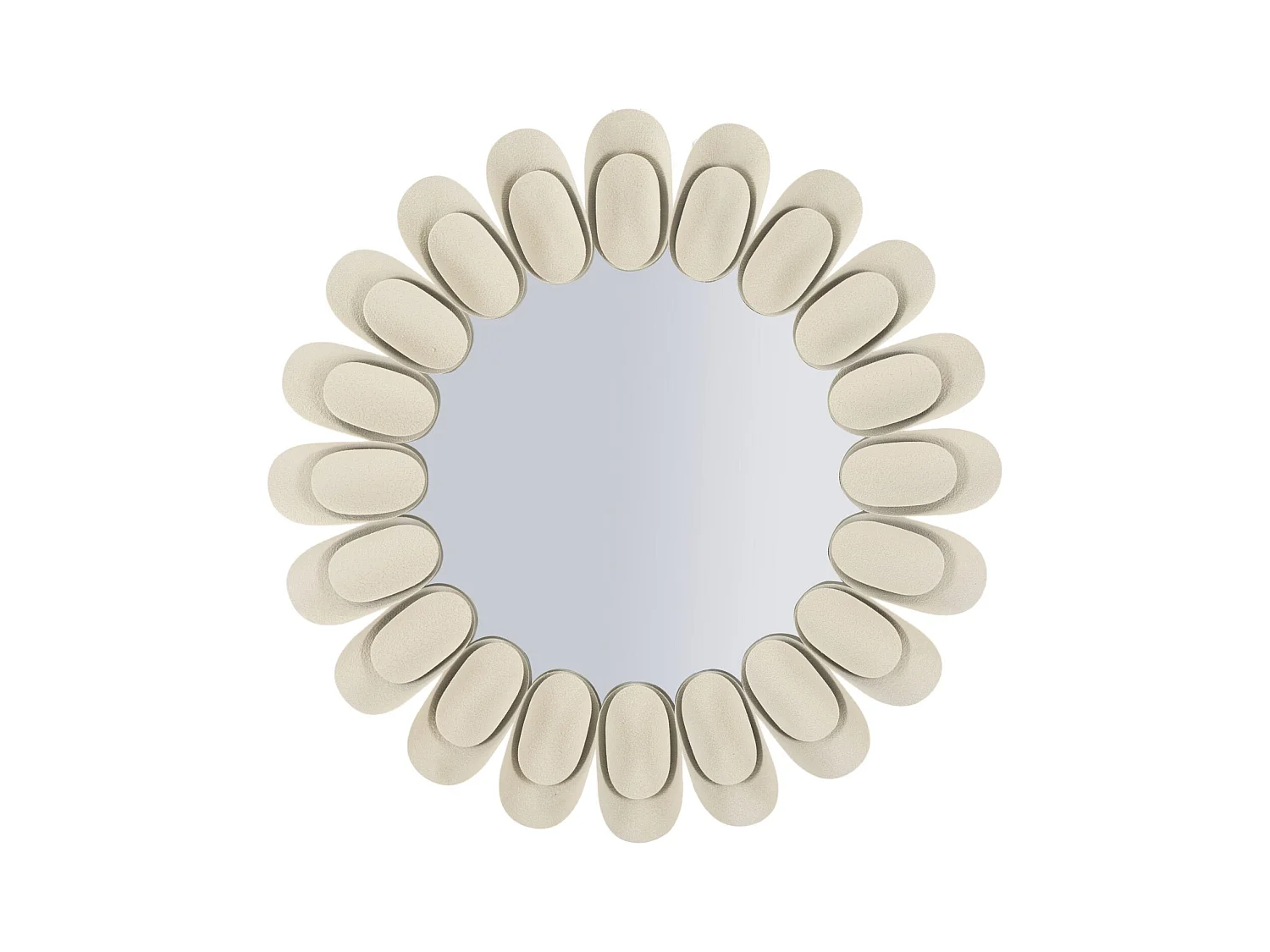 Specchio da muro in metallo crema cm ø 85x6