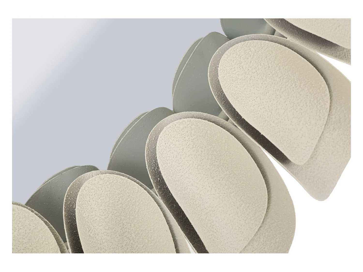 Specchio da muro in metallo crema cm ø 85x6