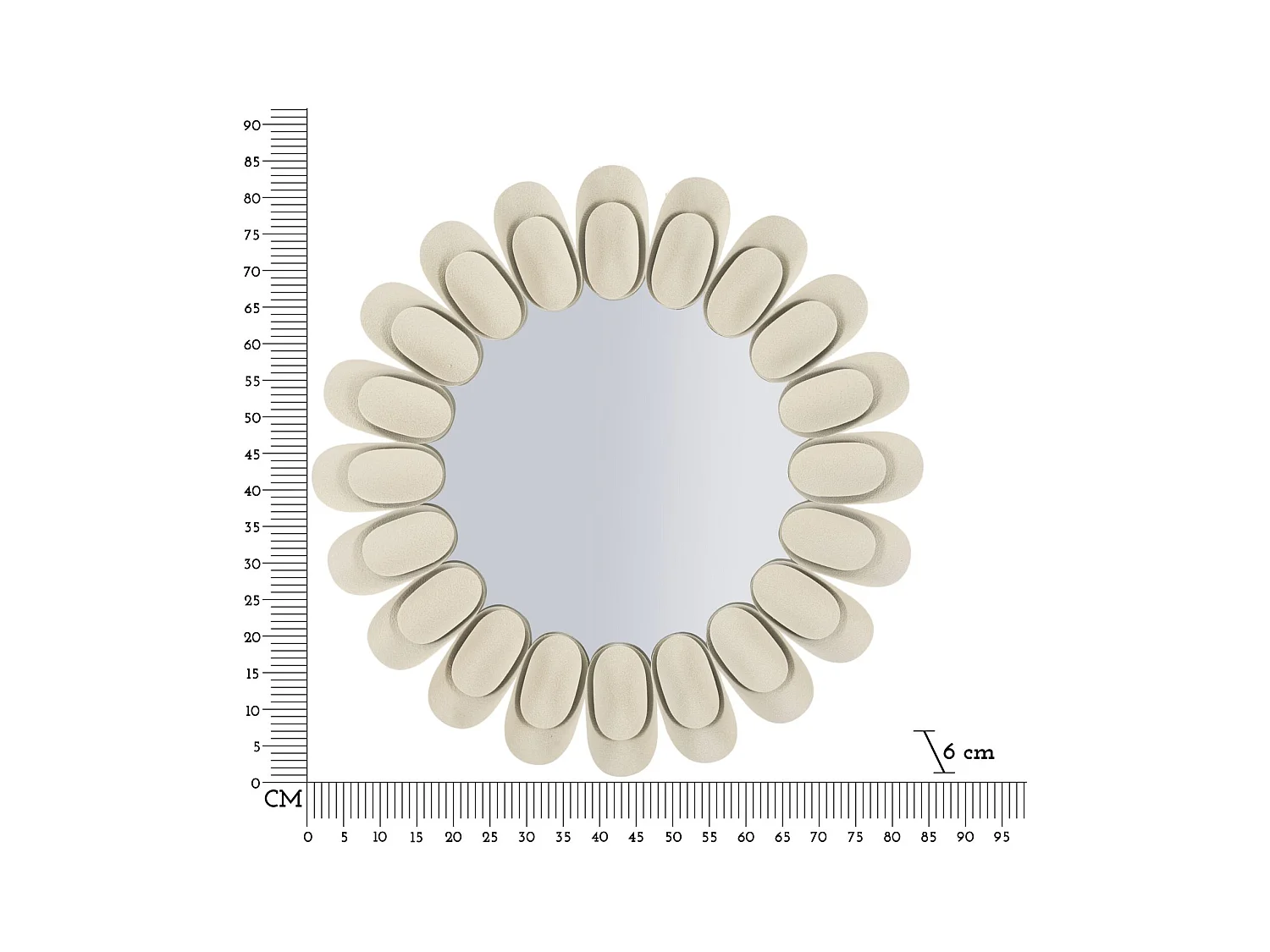 Specchio da muro in metallo crema cm ø 85x6
