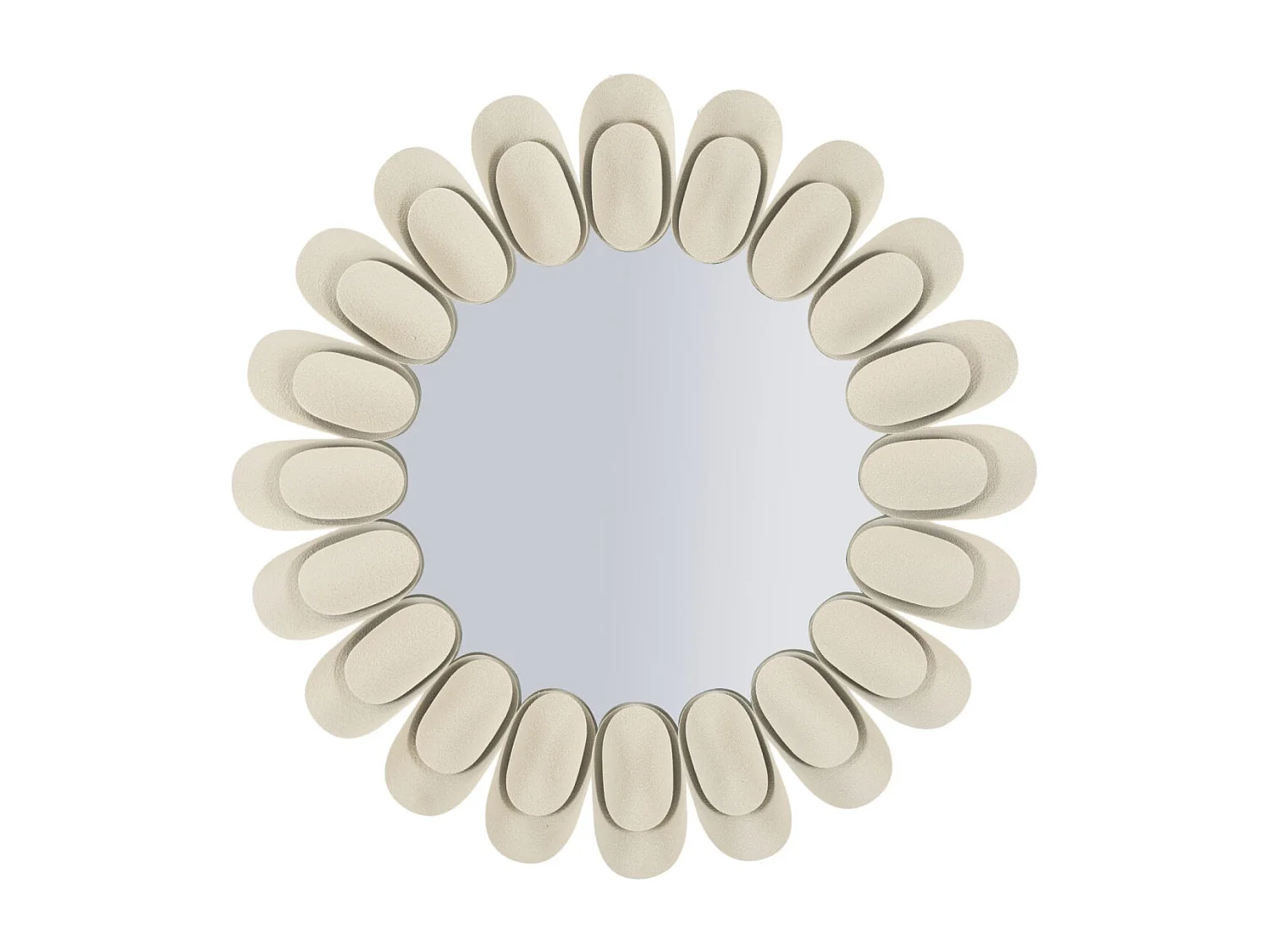 Miroir Mural Design "Dune" 85cm Crème