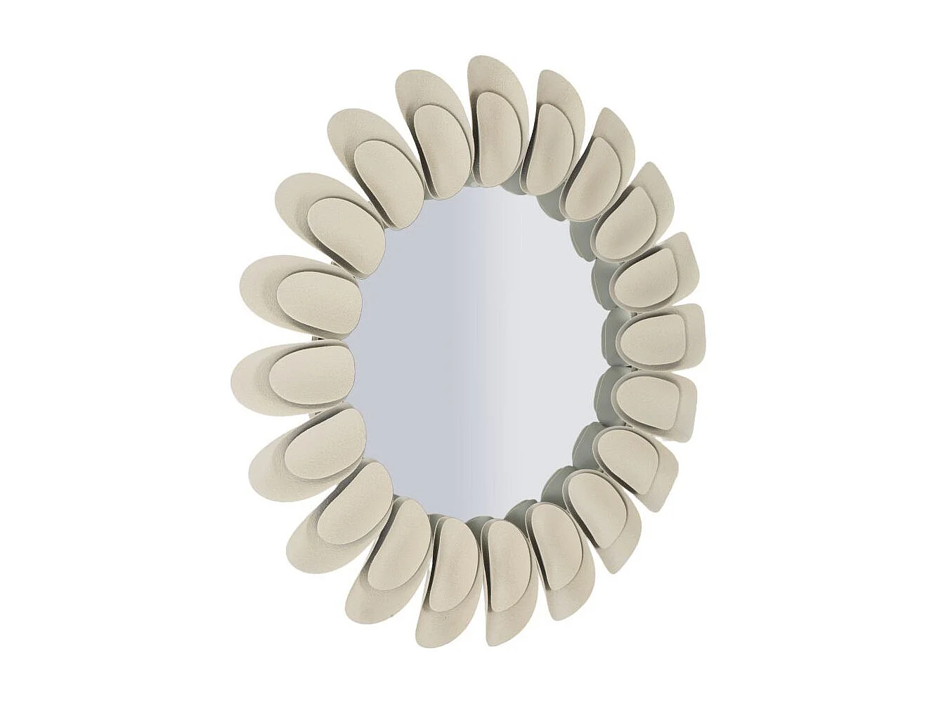 Miroir Mural Design "Dune" 85cm Crème