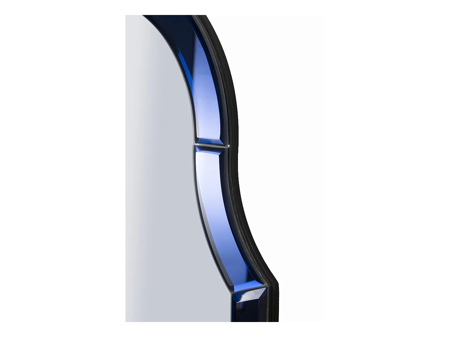 Miroir mural avec cadre en verre bleu cm 62x1x100