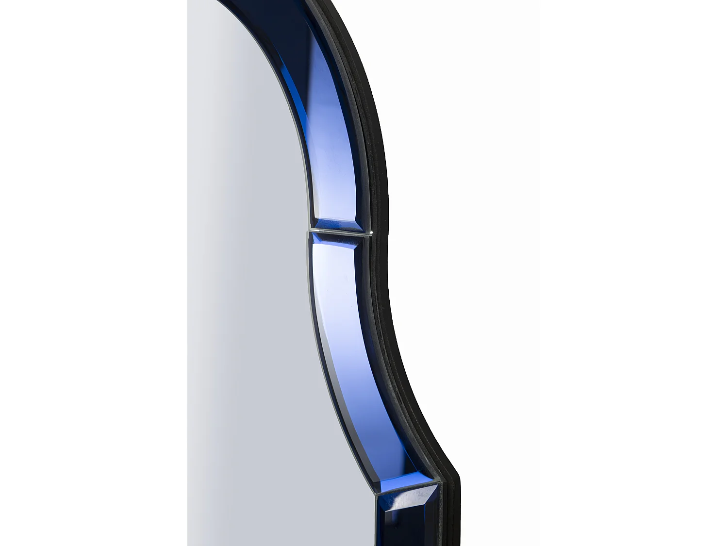Miroir mural avec cadre en verre bleu cm 62x1x100