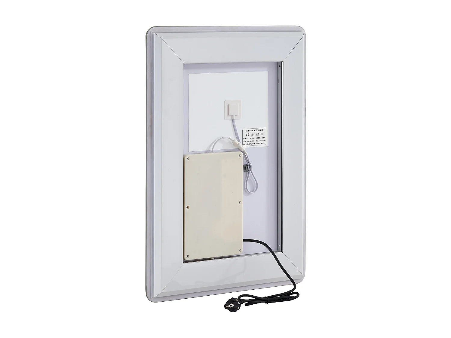 Miroir Mural SucceBuy, 50 x 70 cm, Miroir de Salle de Bain LED, Montage Mural, Antibuée, 3 Couleurs de Température Réglables