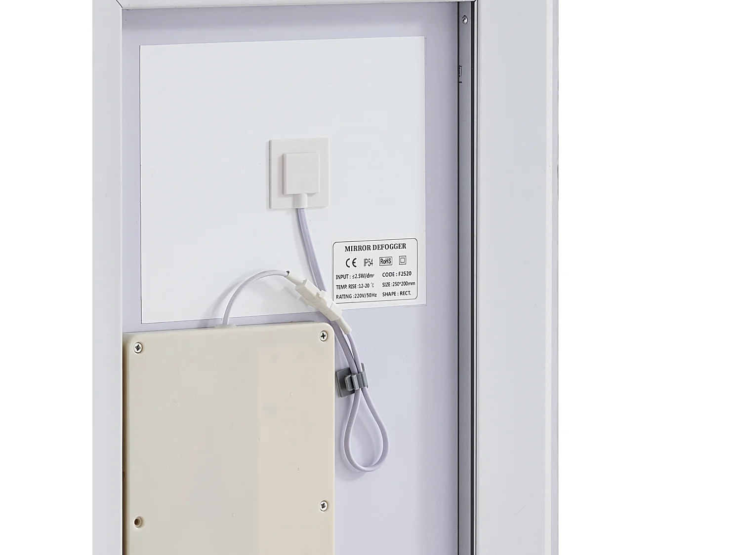 Miroir Mural SucceBuy, 50 x 70 cm, Miroir de Salle de Bain LED, Montage Mural, Antibuée, 3 Couleurs de Température Réglables