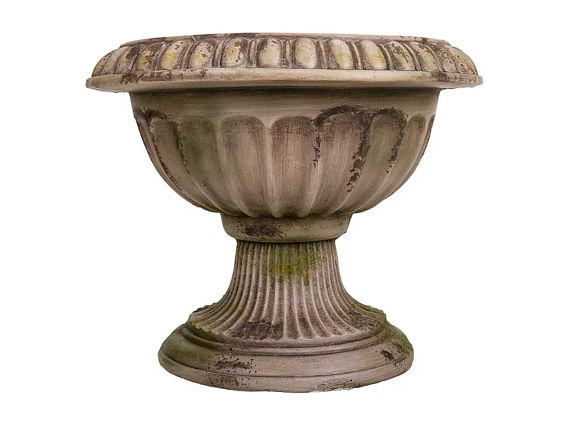 Vaso decorativo em magnésio cor pedra, 41x41x34h cm