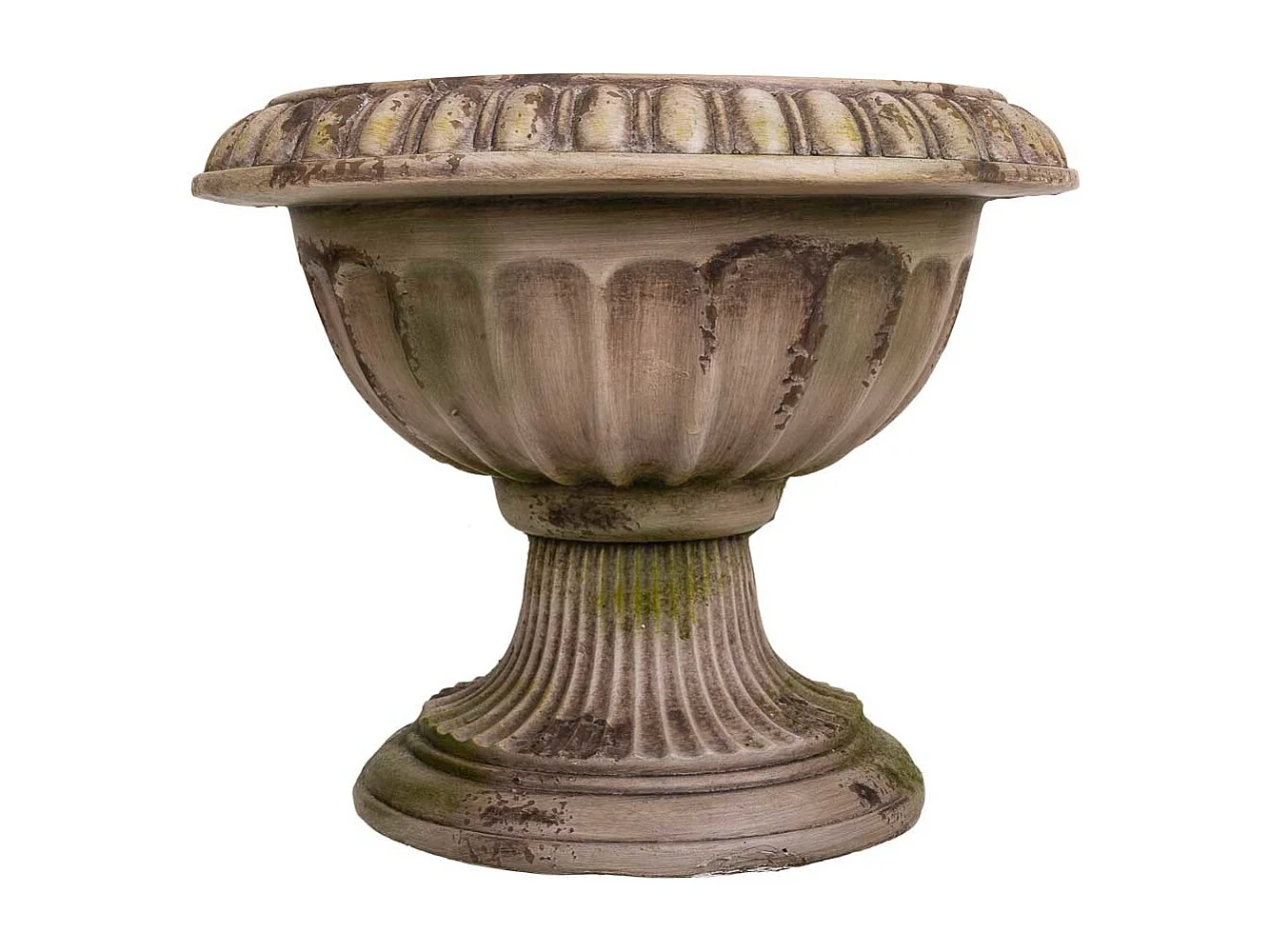 Vaso decorativo em magnésio cor pedra, 41x41x34h cm