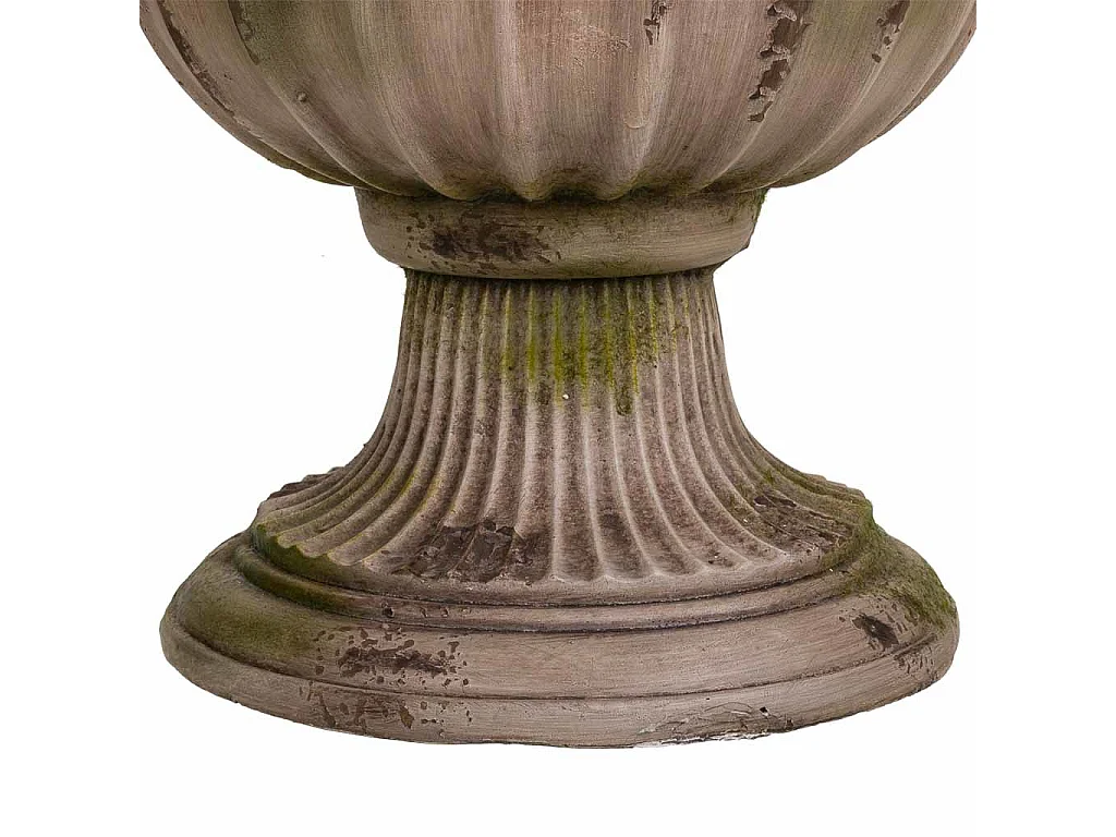 Vaso decorativo em magnésio cor pedra, 41x41x34h cm