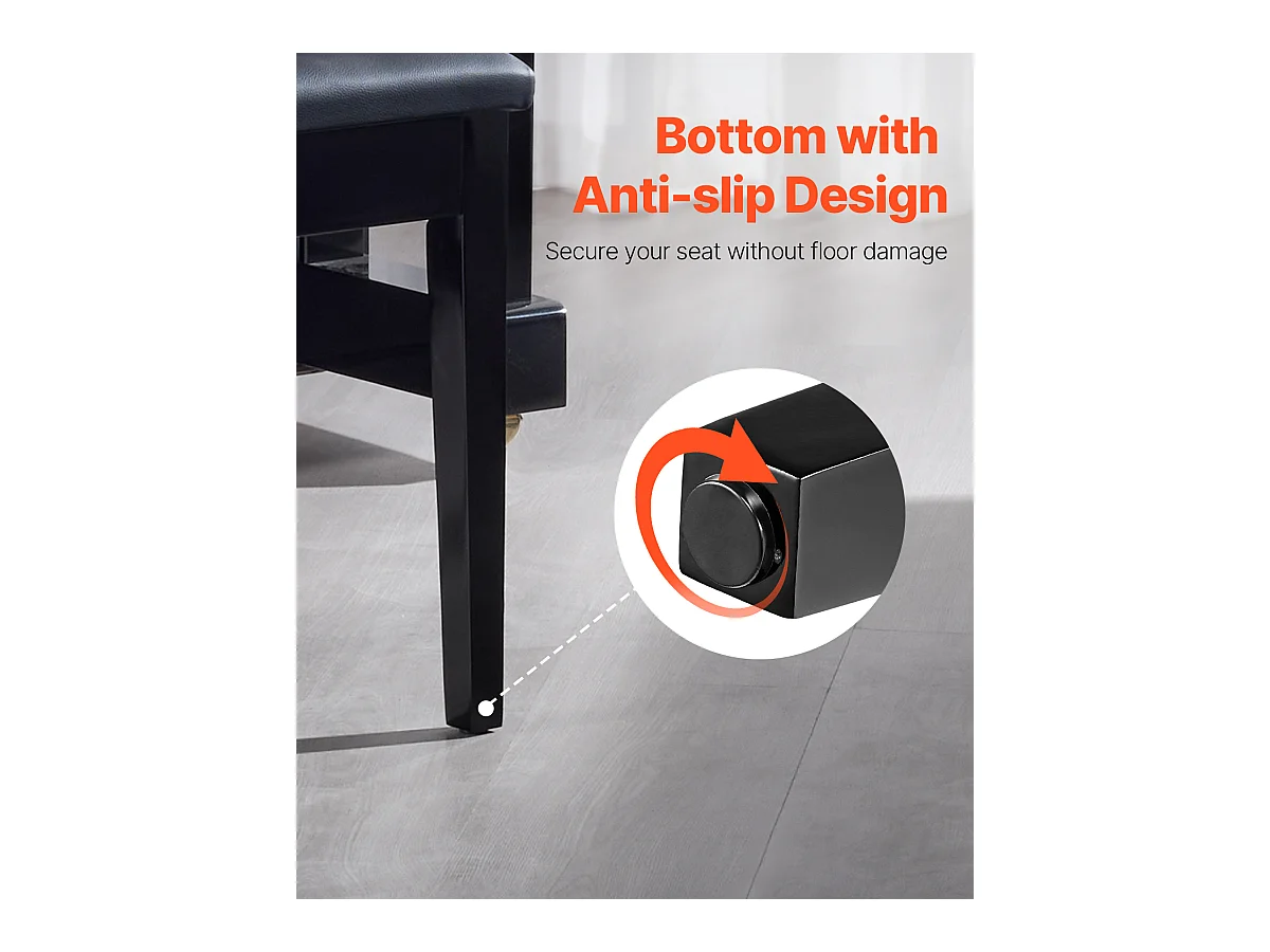 Banc de Piano SucceBuy avec Siège Rembourré, Tabouret de Rangement en Bois, Meuble-Lavabo - Design Polyvalent avec Espace de Rangement Intégré