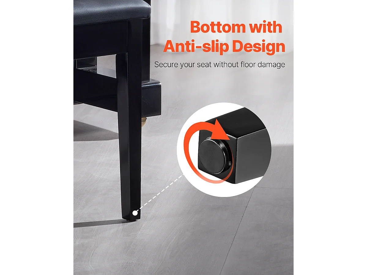 Banco de Piano SucceBuy con Asiento Acolchado, Taburete de Almacenamiento de Madera, Mueble-Lavabo - Diseño Versátil con Almacenamiento Integrado