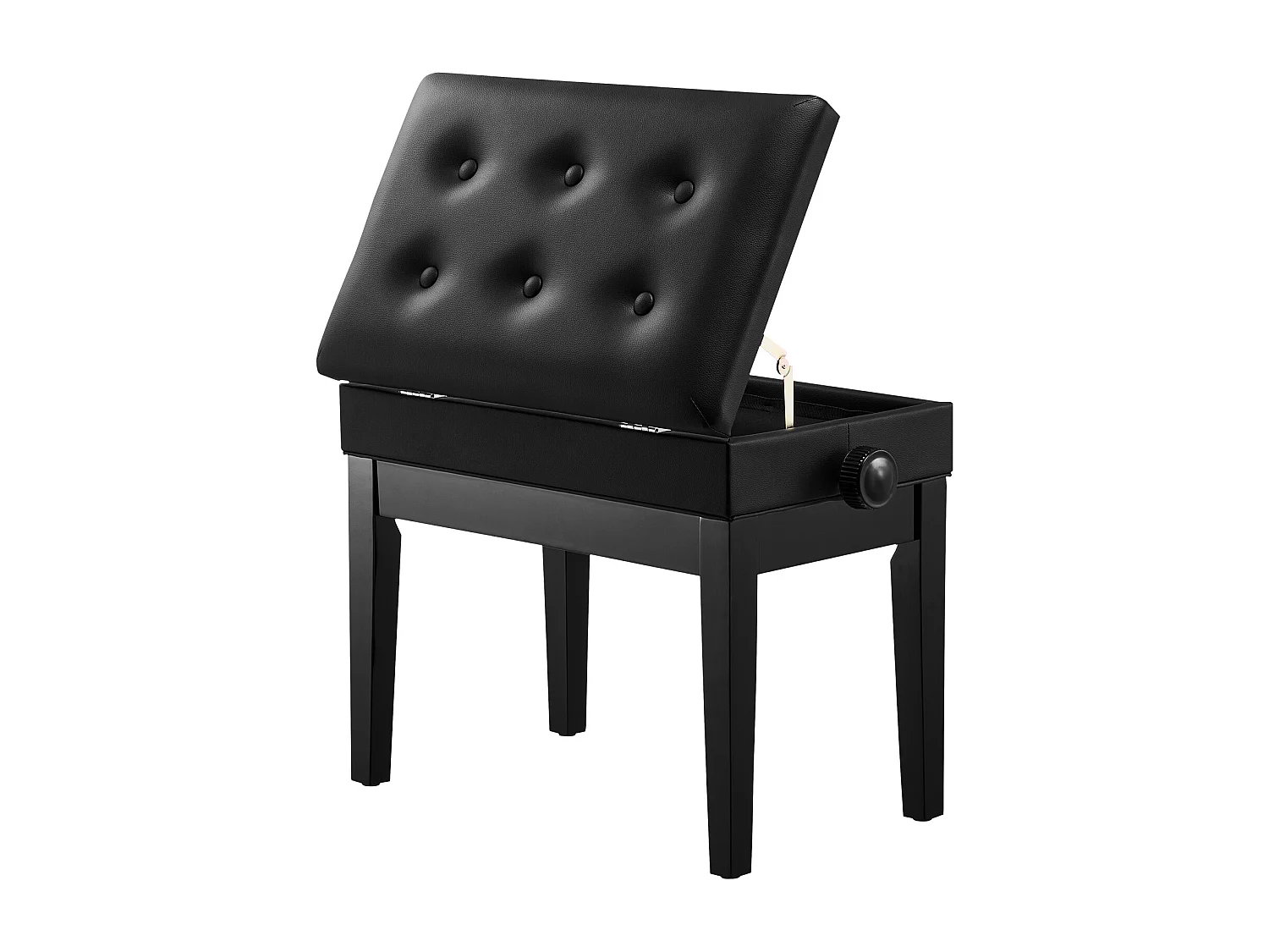 Piano Bank Verstelbaar SucceBuy, Gestoften Zitting, Opbergkruk Hout - Comfort en Functionaliteit voor Pianisten