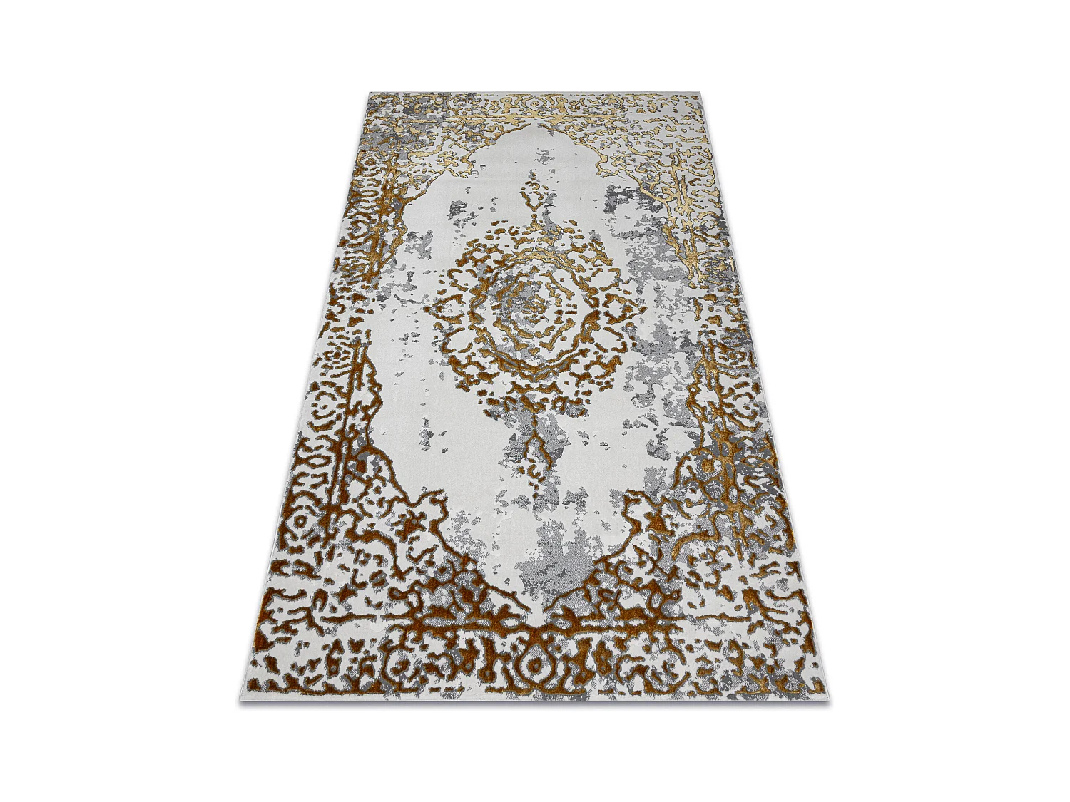 Tapis ALLURE 1961 Ornement, cadre - Structurel, élégant, glamour or  140x190 cm