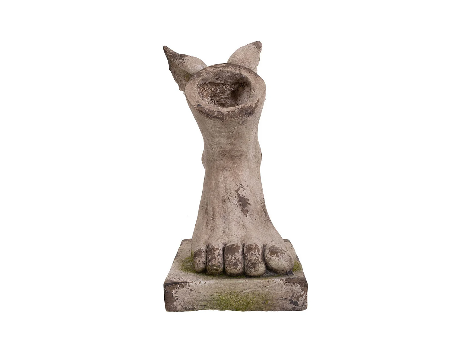 Jardinière à pied décor magnésium couleur pierre, 24x18x33h cm