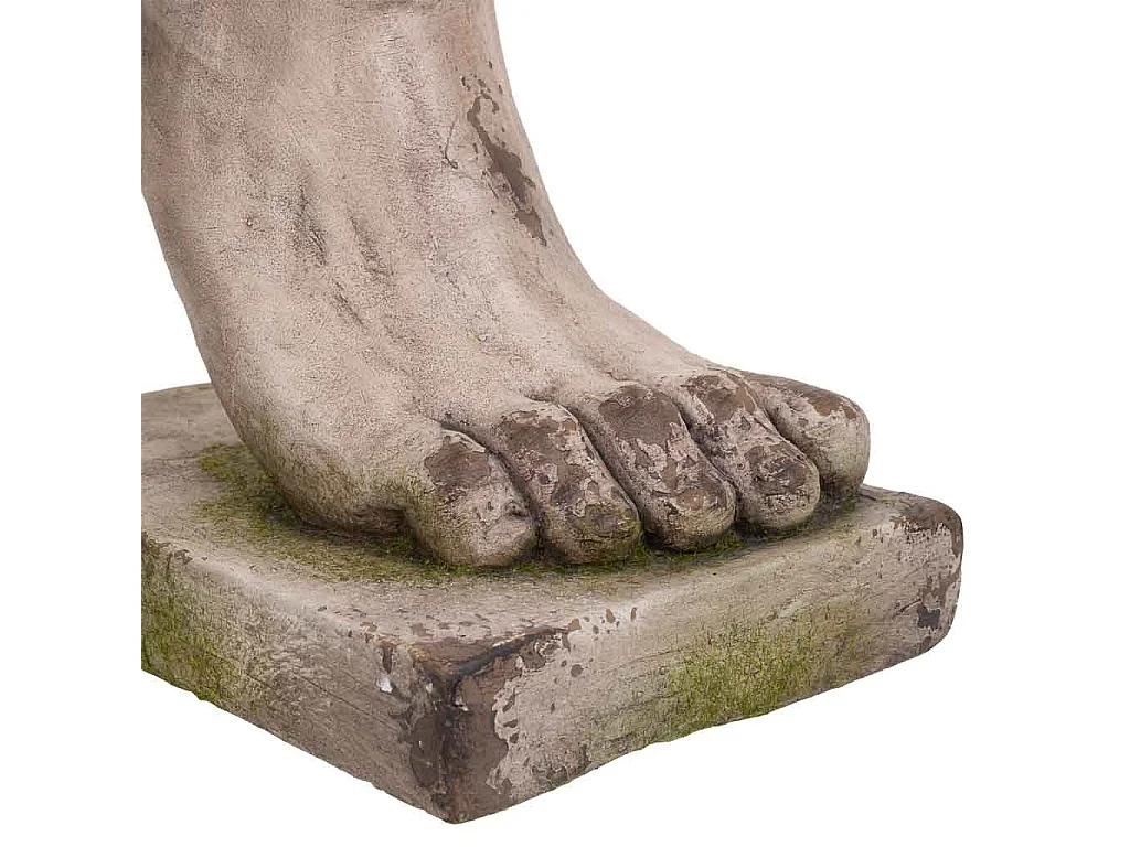 Jardinière à pied décor magnésium couleur pierre, 24x18x33h cm