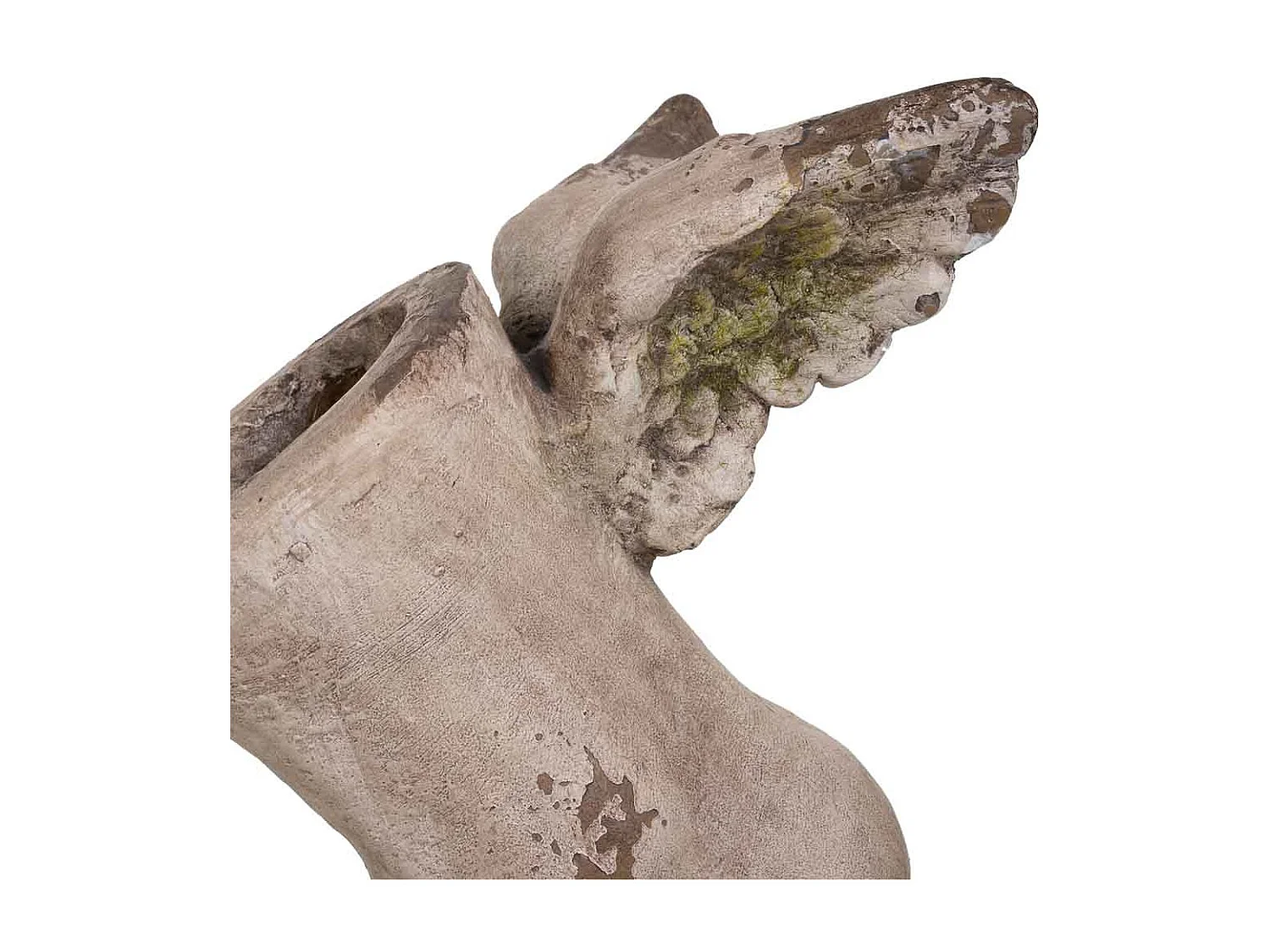 Pé de vaso decorativo em magnésio cor pedra, 24x18x33h cm