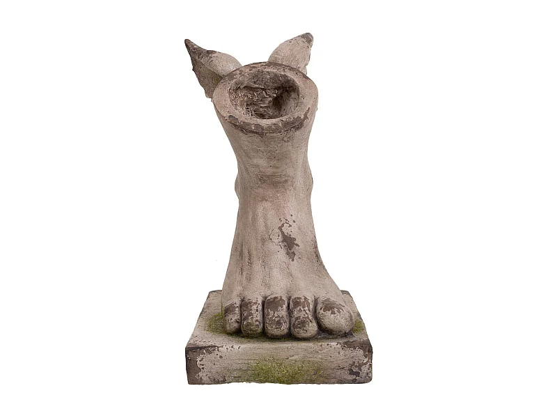 Pé de vaso decorativo em magnésio cor pedra, 24x18x33h cm