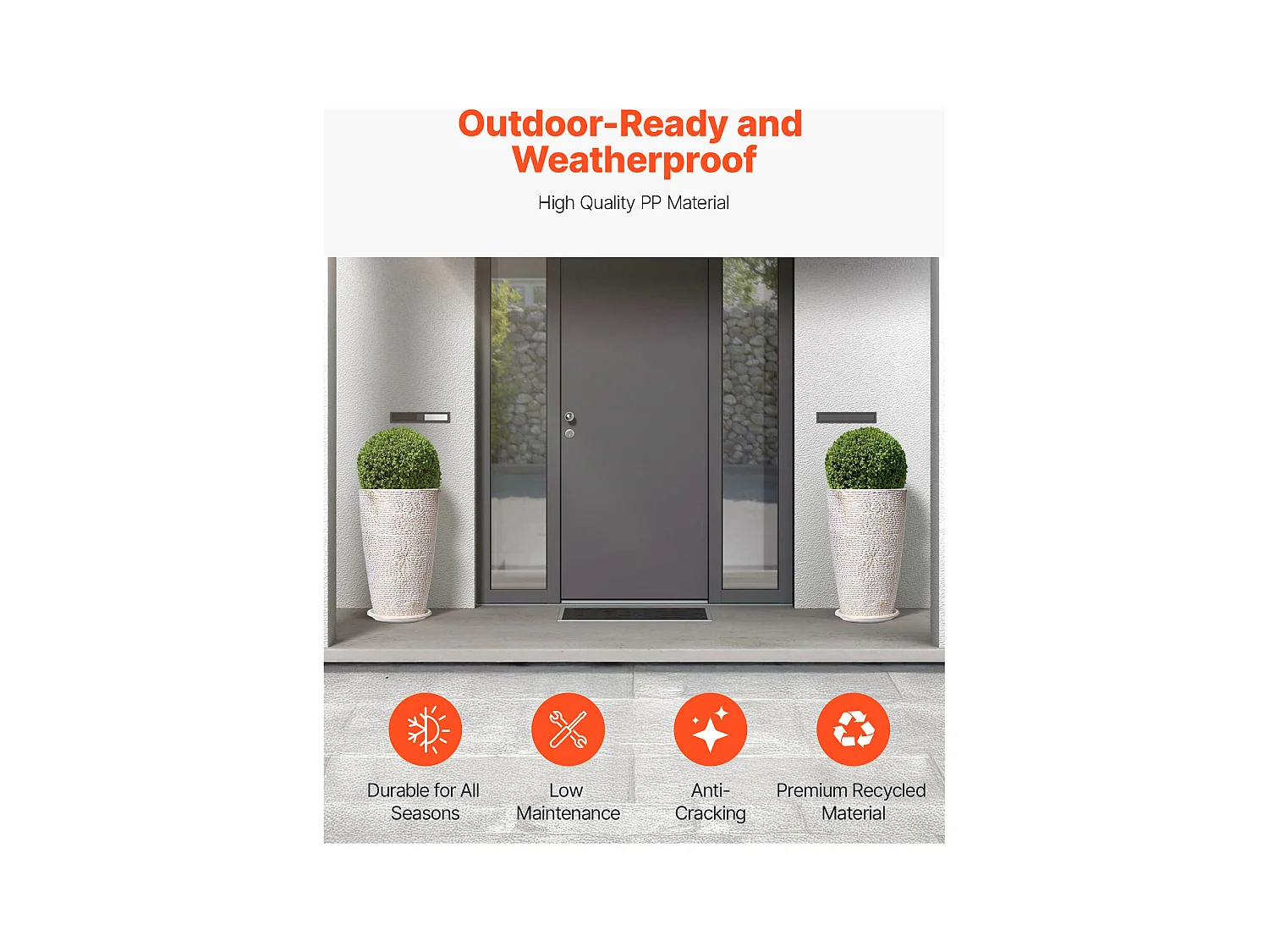 Pot de Fleurs, SucceBuy Lot de 2 Pots de Fleurs Ronds et Coniques de 53 cm pour l'Extérieur et l'Intérieur