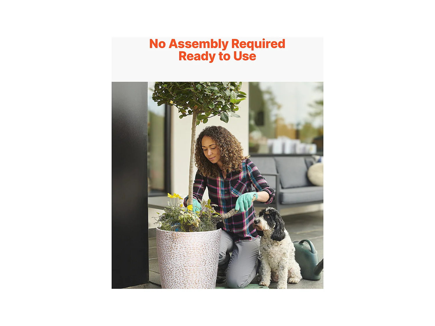 Pot de Fleurs, SucceBuy Lot de 2 Pots de Fleurs Ronds et Coniques de 53 cm pour l'Extérieur et l'Intérieur