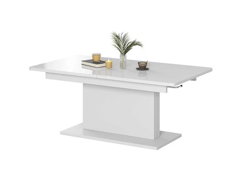 Table basse Busetti/Aggloméré laminé/Métal/Blanc