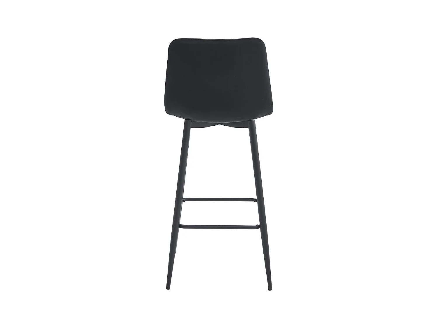 Tabouret POZZA - velours noir / pieds noirs x 2