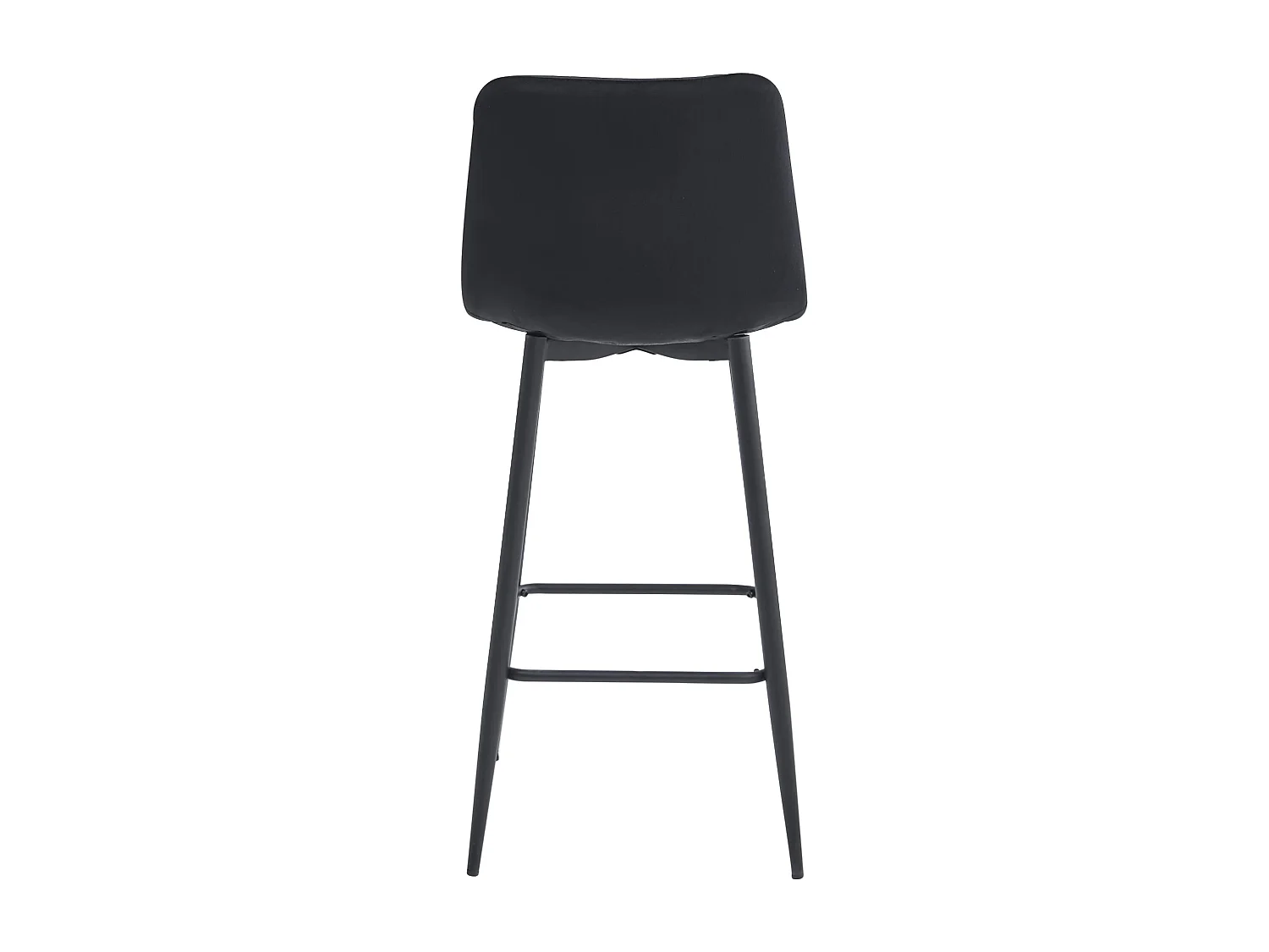 Tabouret POZZA - velours noir / pieds noirs x 2