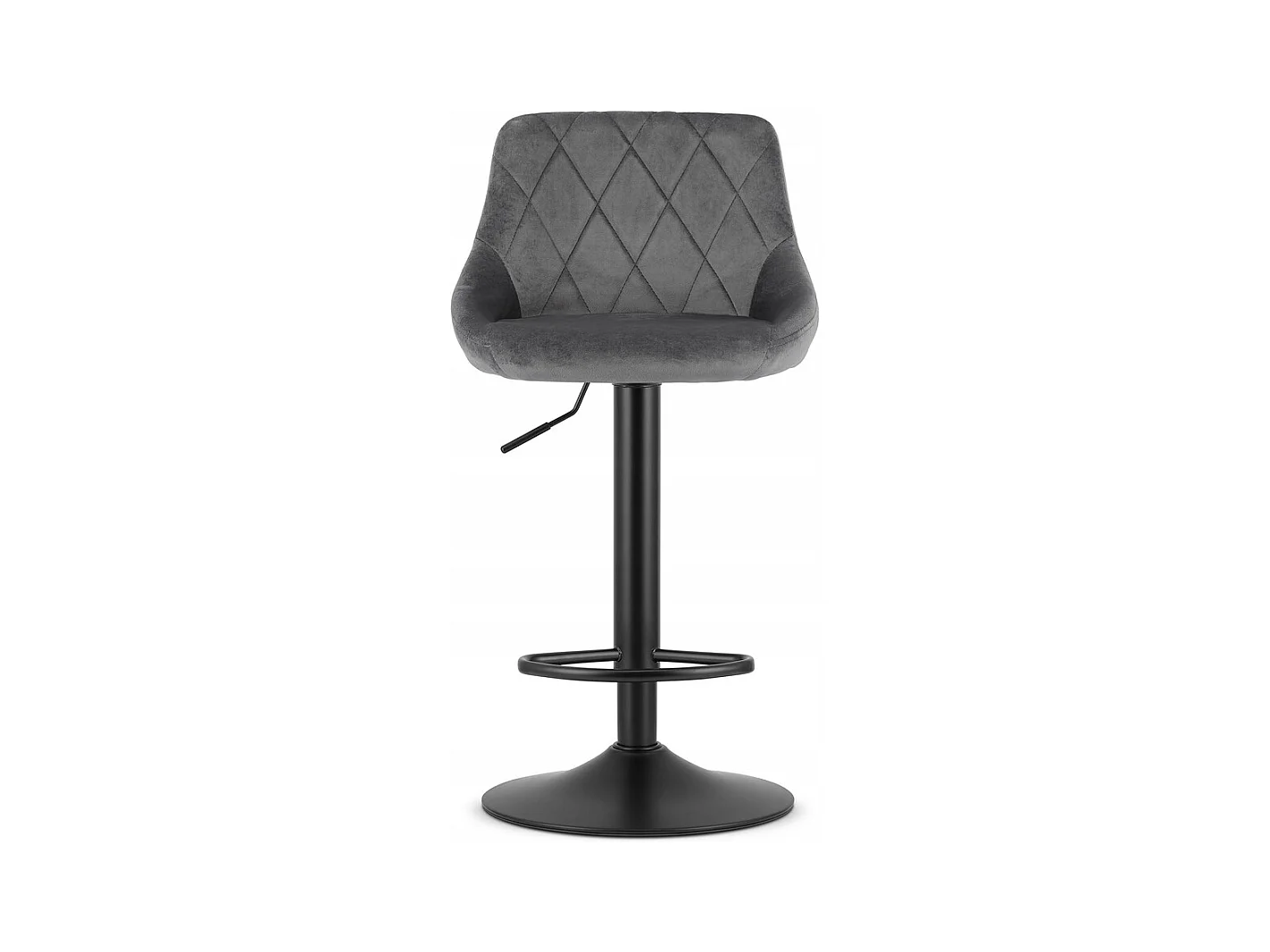 Tabouret KAST - velours gris / base noire x 2