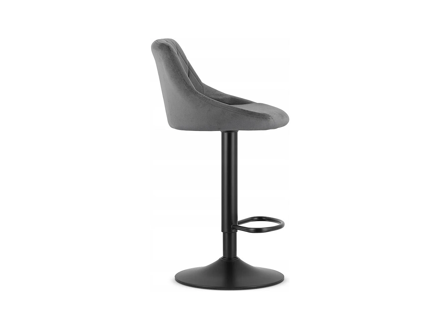 Tabouret KAST - velours gris / base noire x 2