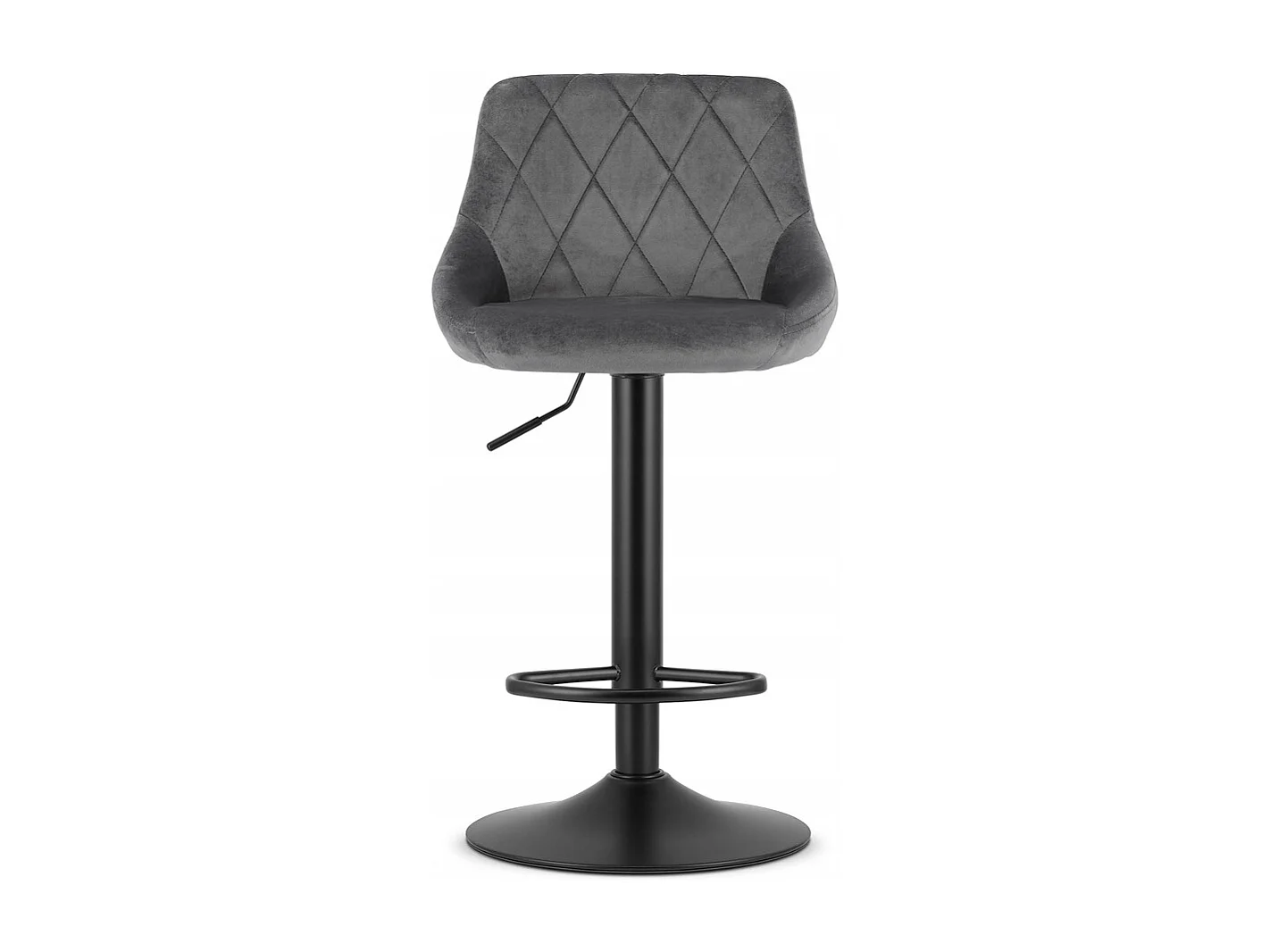 Tabouret KAST - velours gris / base noire x 2
