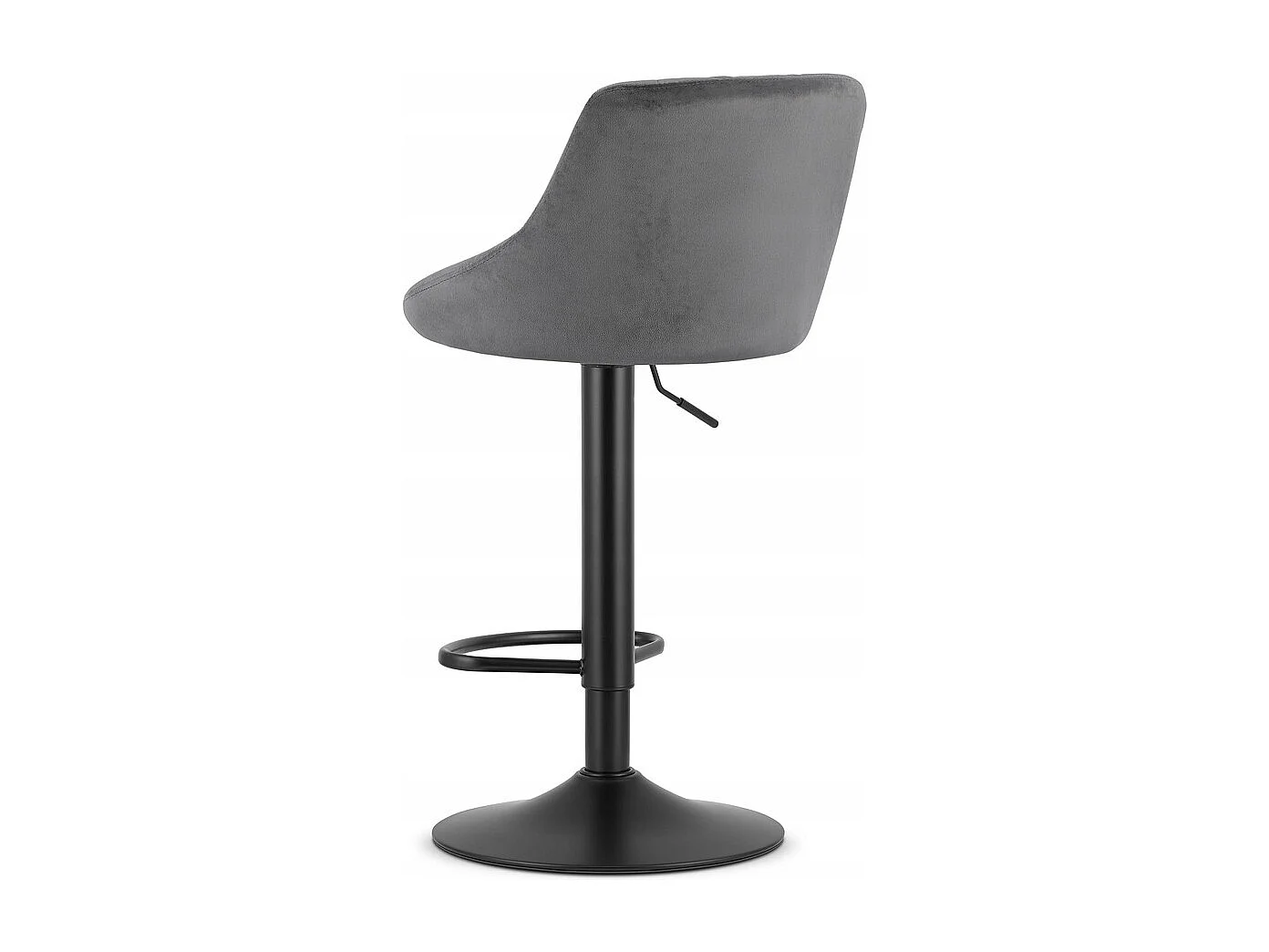 Tabouret KAST - velours gris / base noire x 2