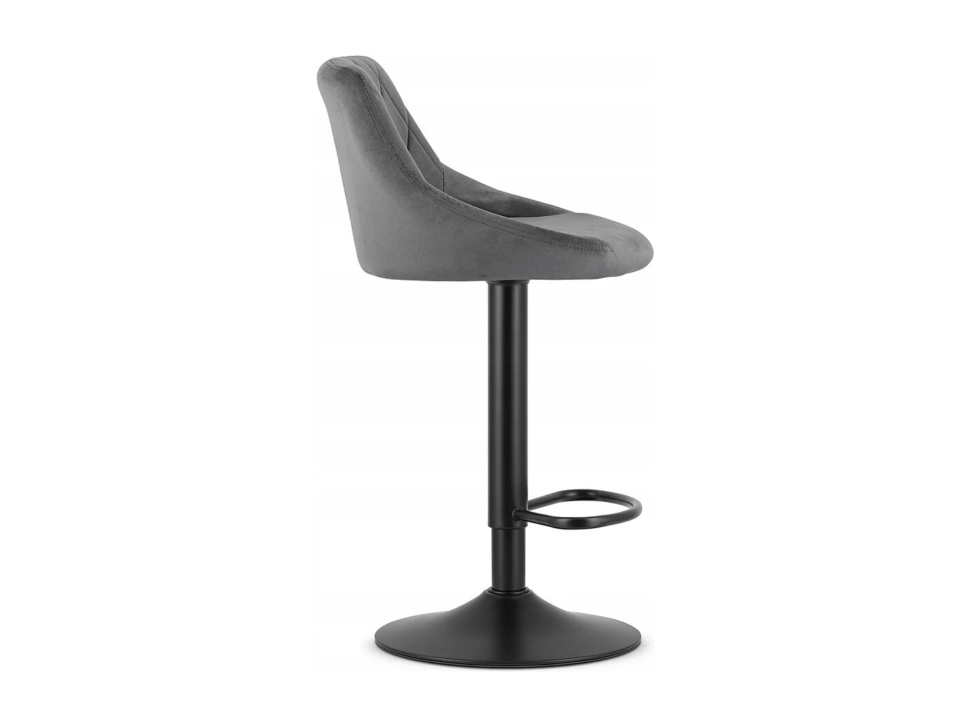 Tabouret KAST - velours gris / base noire x 2