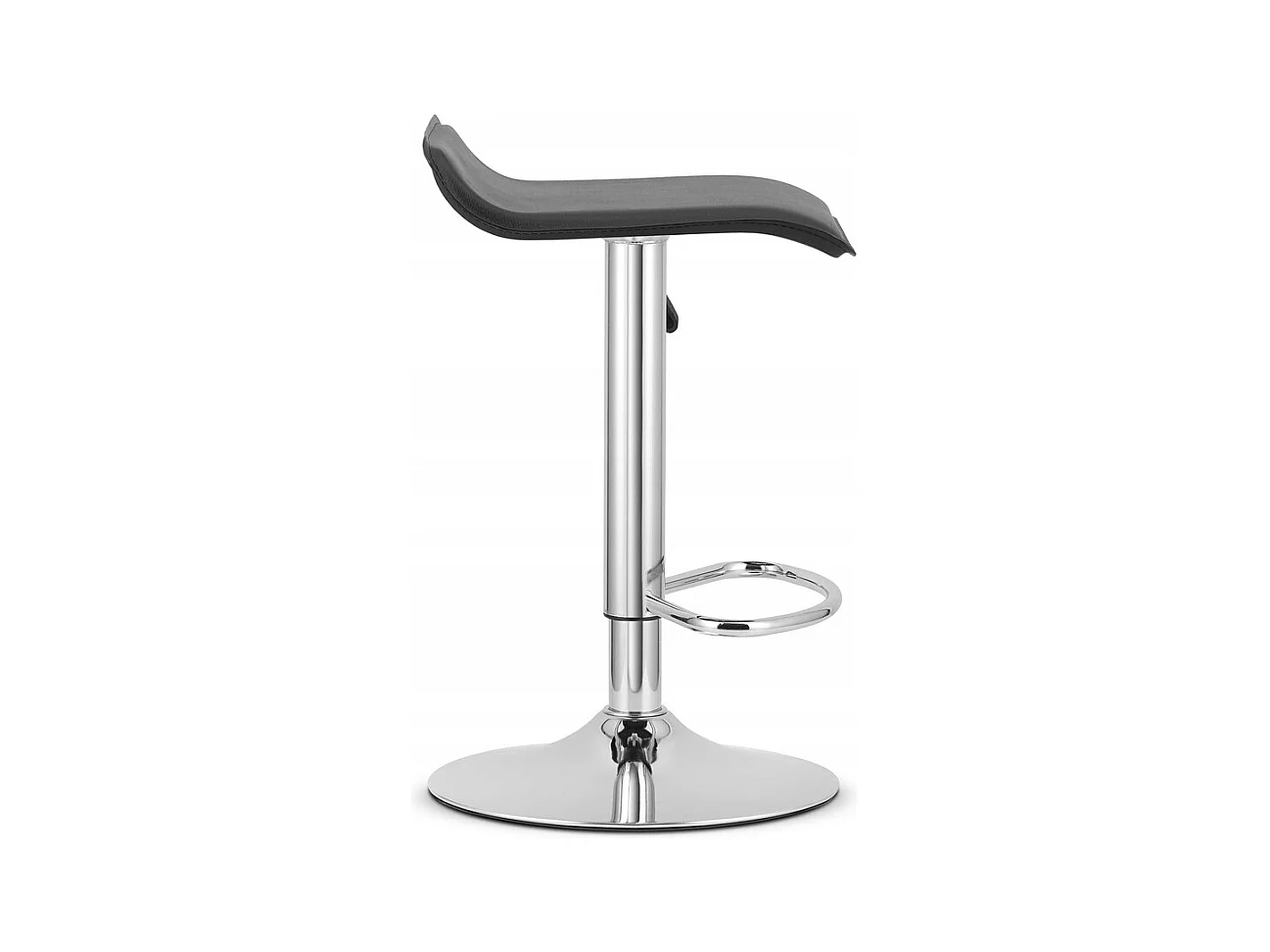Tabouret FORT - simili cuir noir / base chromée x 2