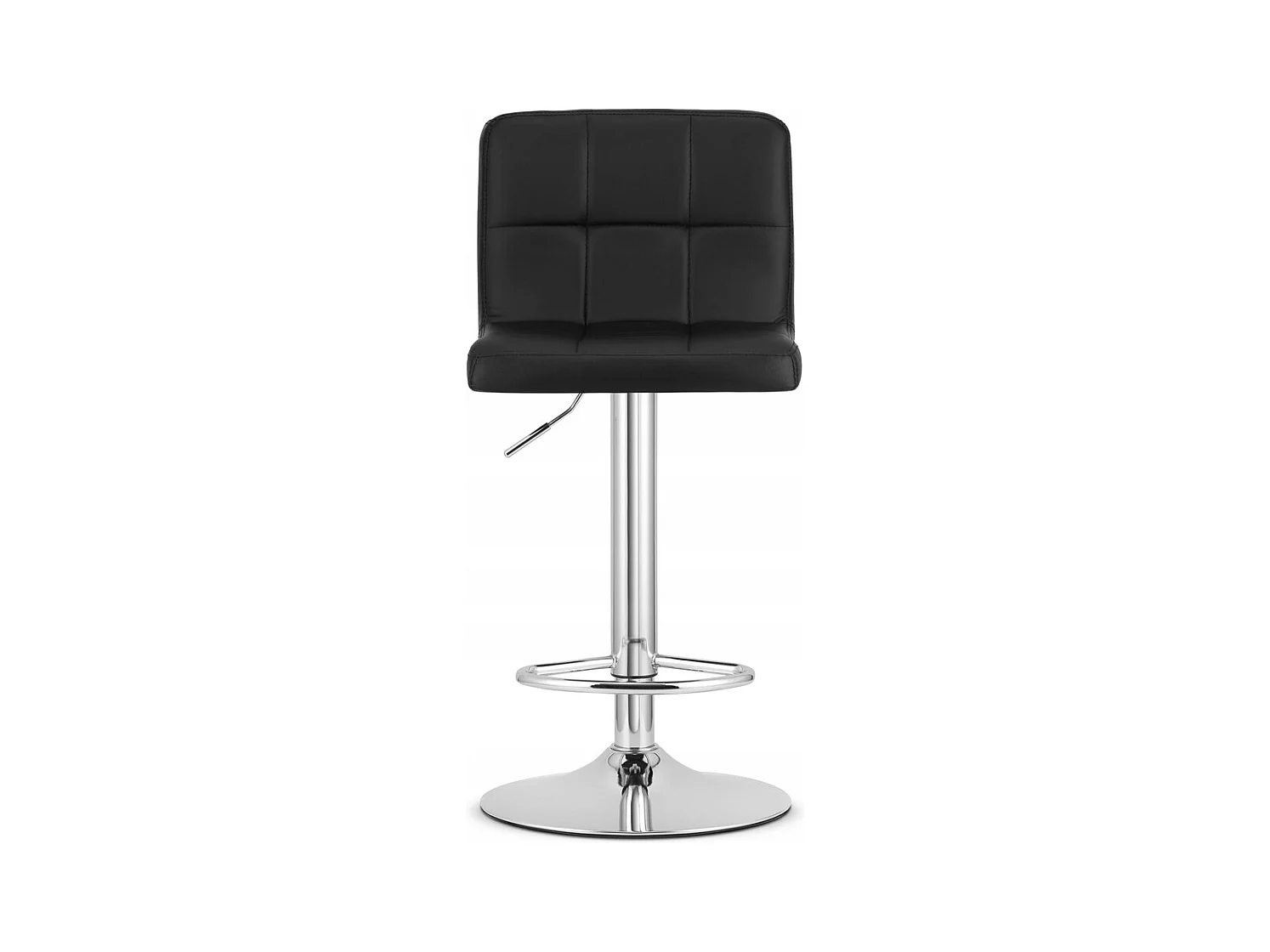 Tabouret PROT - simili cuir noir / piètement chromé x 2