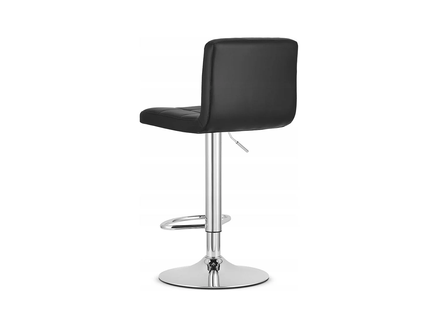 Tabouret PROT - simili cuir noir / piètement chromé x 2