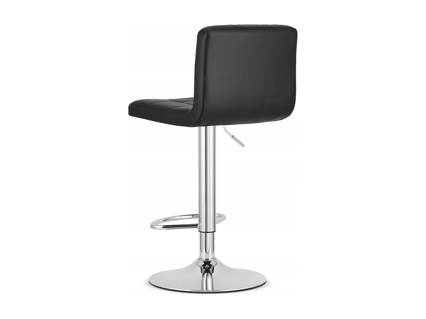 Tabouret PROT - simili cuir noir / piètement chromé x 2
