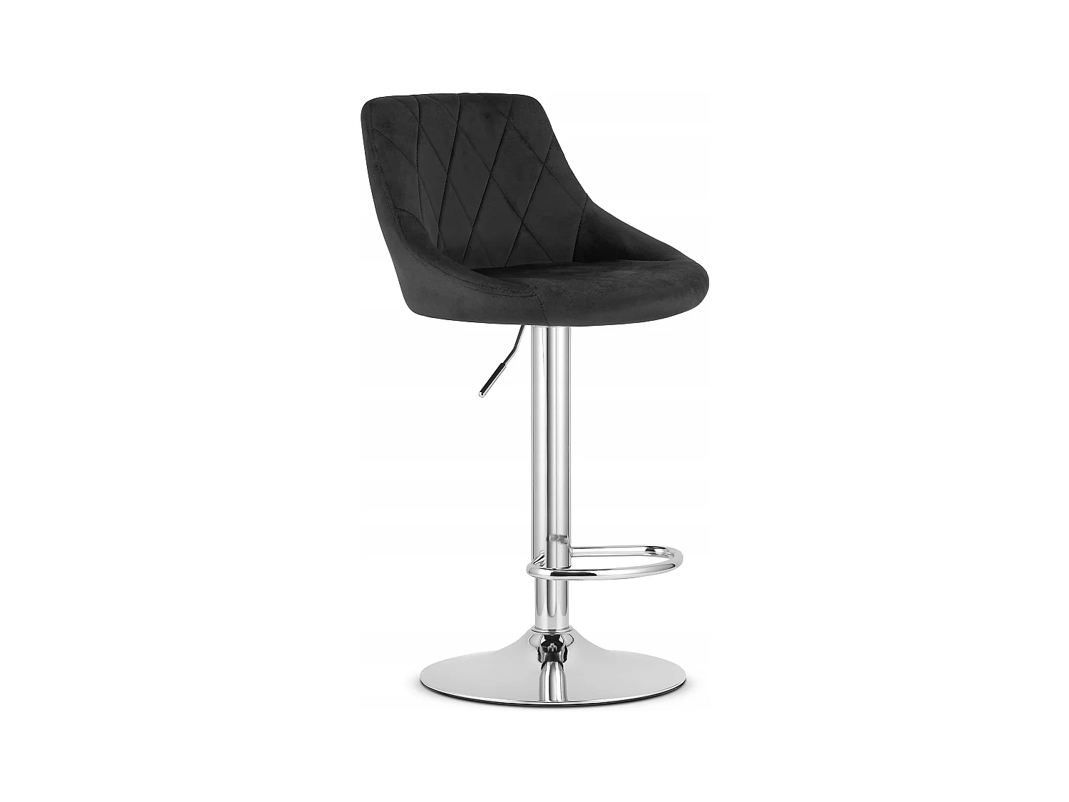 Tabouret KAST - velours noir / piètement chromé