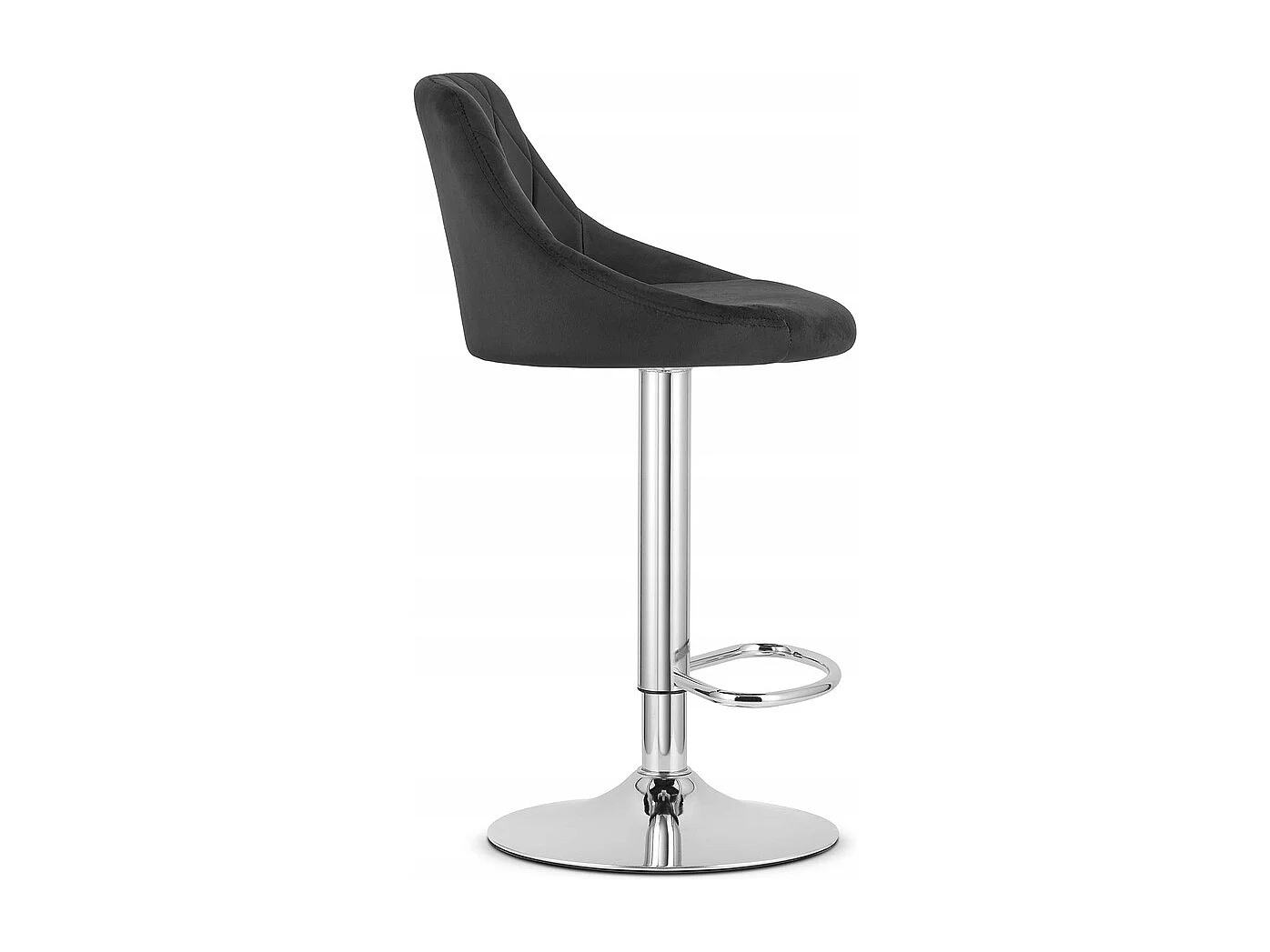 Tabouret KAST - velours noir / piètement chromé