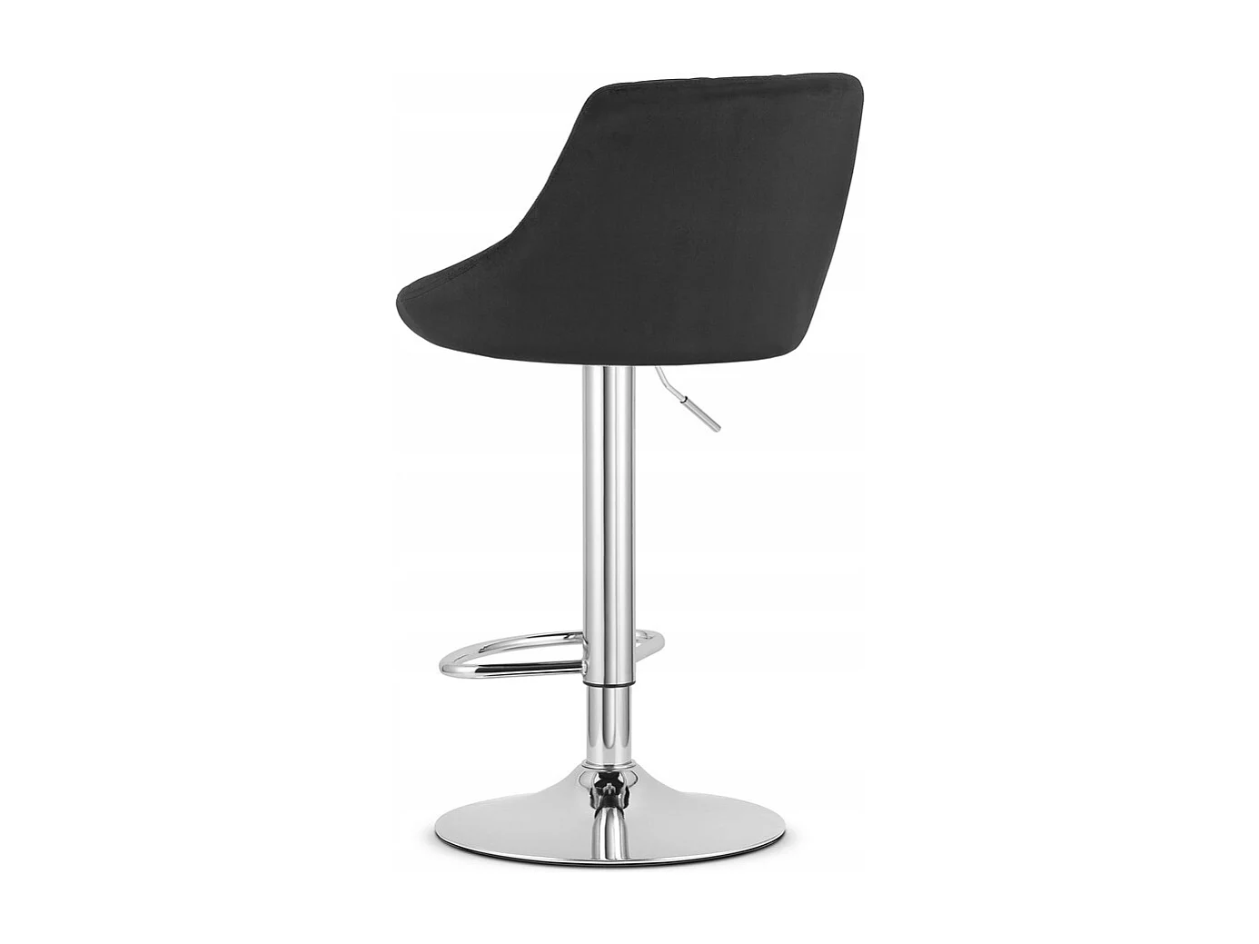 Tabouret KAST - velours noir / piètement chromé