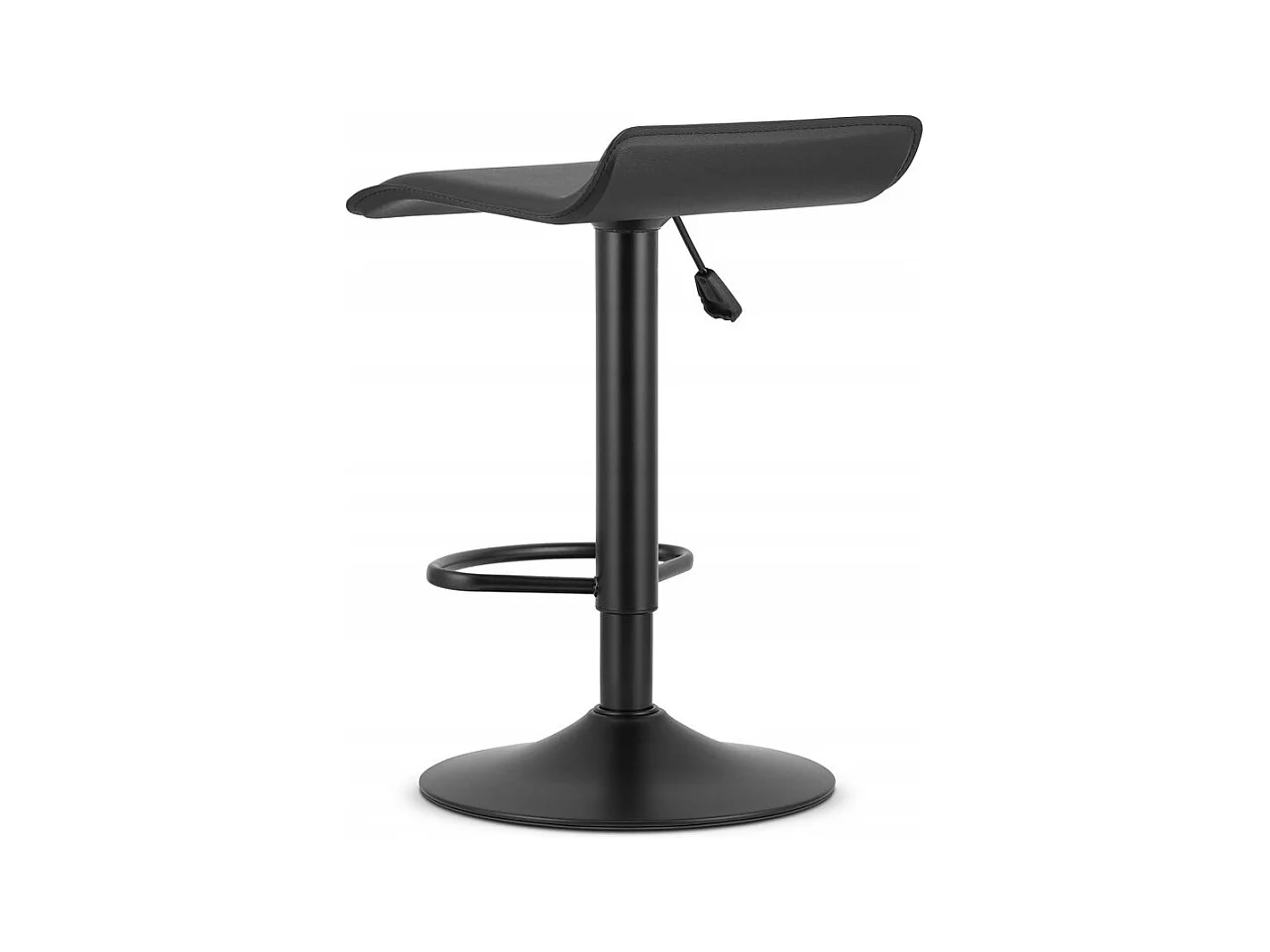 Tabouret FORT - simili cuir noir / base noire x 2