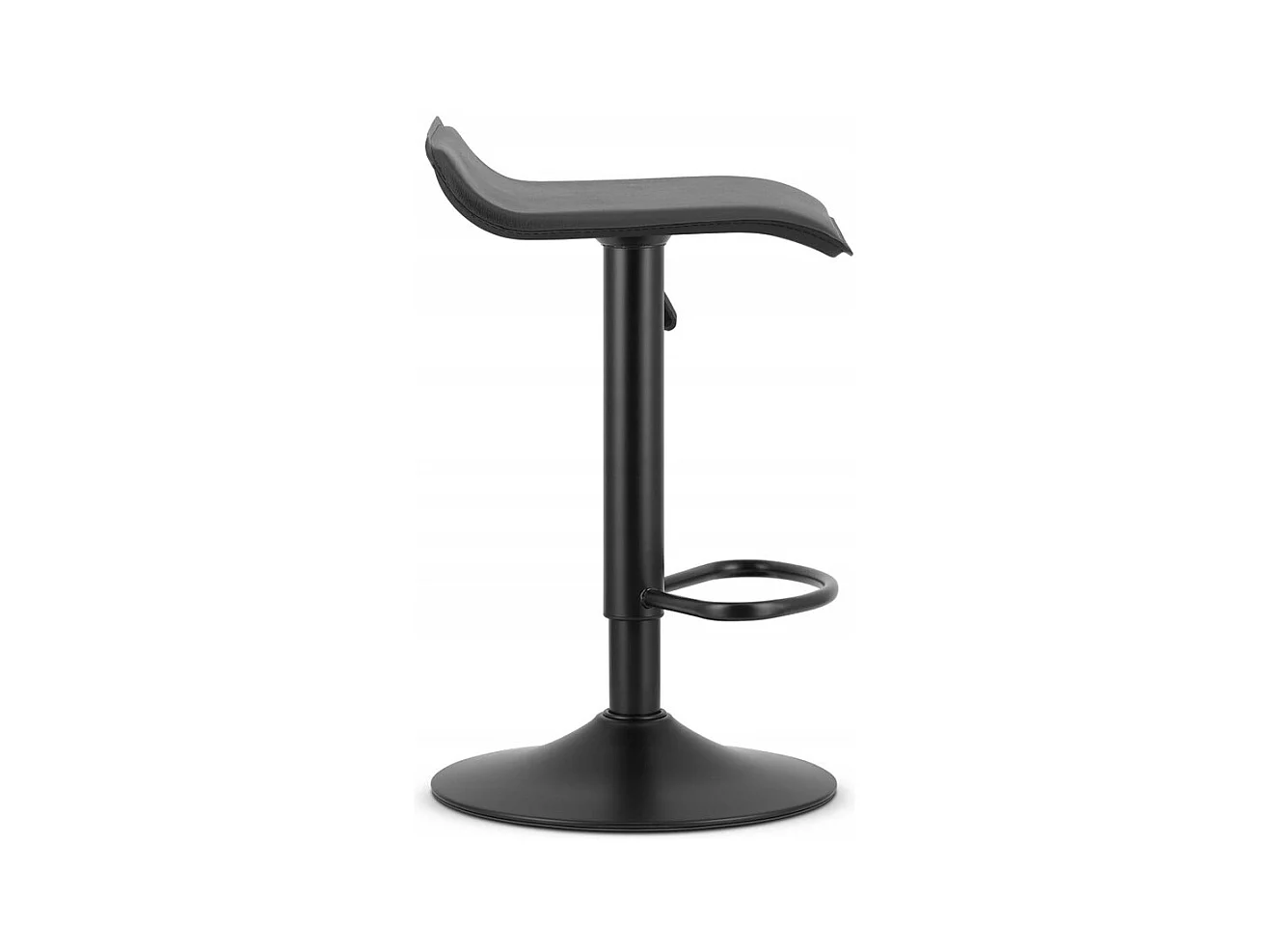 Tabouret FORT - simili cuir noir / base noire x 2