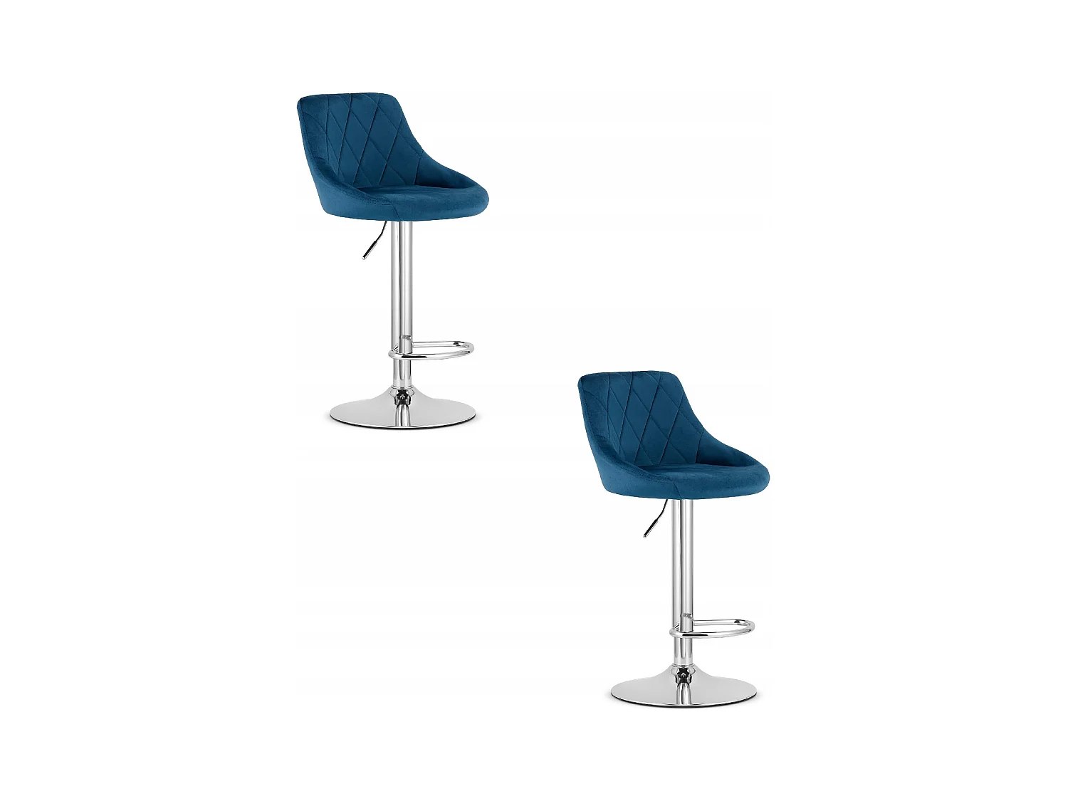 Tabouret KAST - velours grenade / base chromée x 2