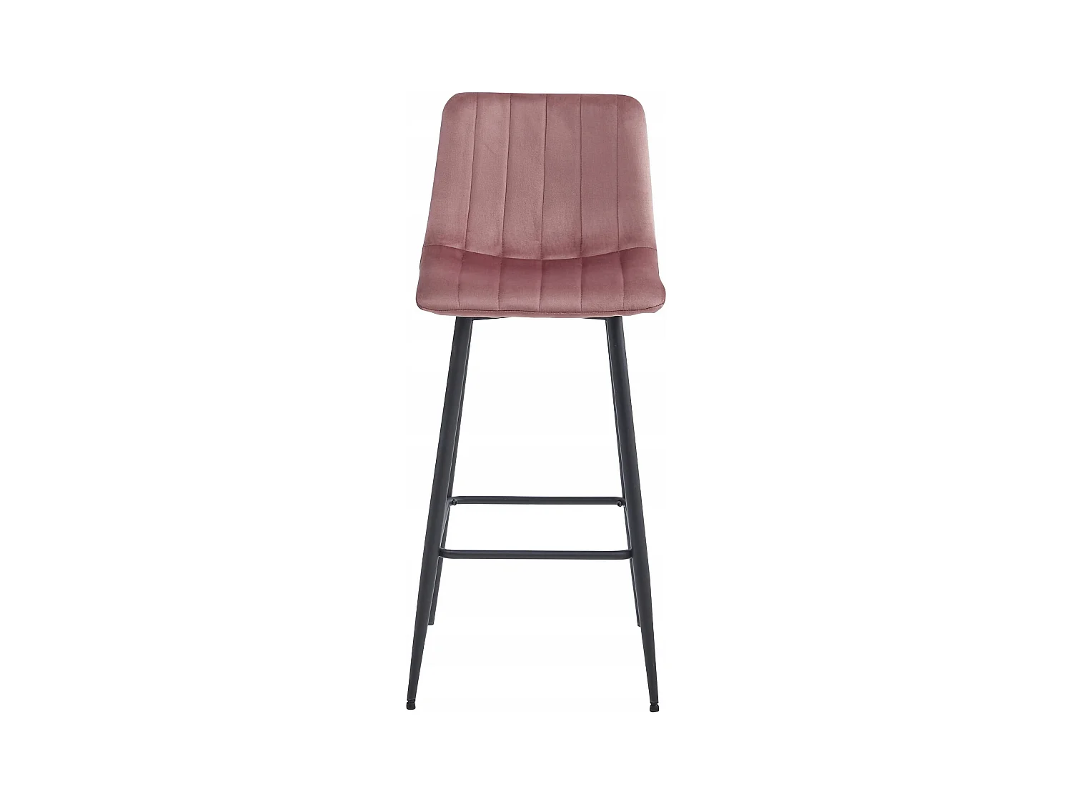 Tabouret POZZA - velours rose foncé / pieds noirs x 2