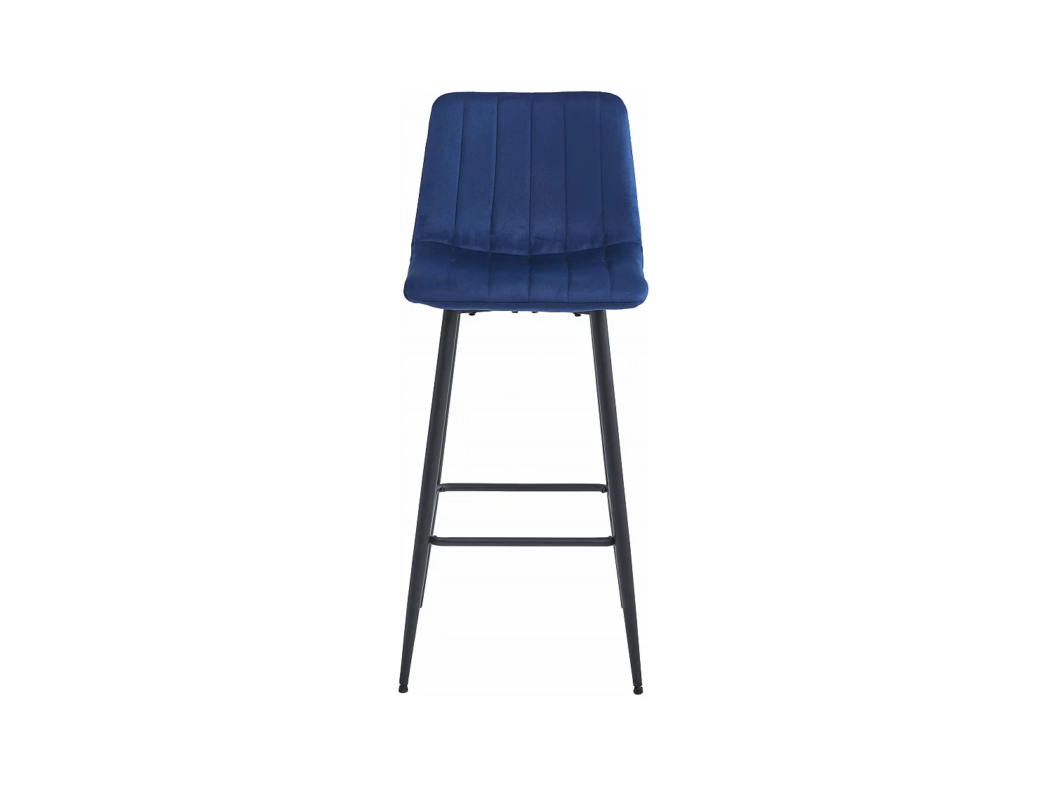 Tabouret POZZA - velours bleu marine / pieds noirs x 4