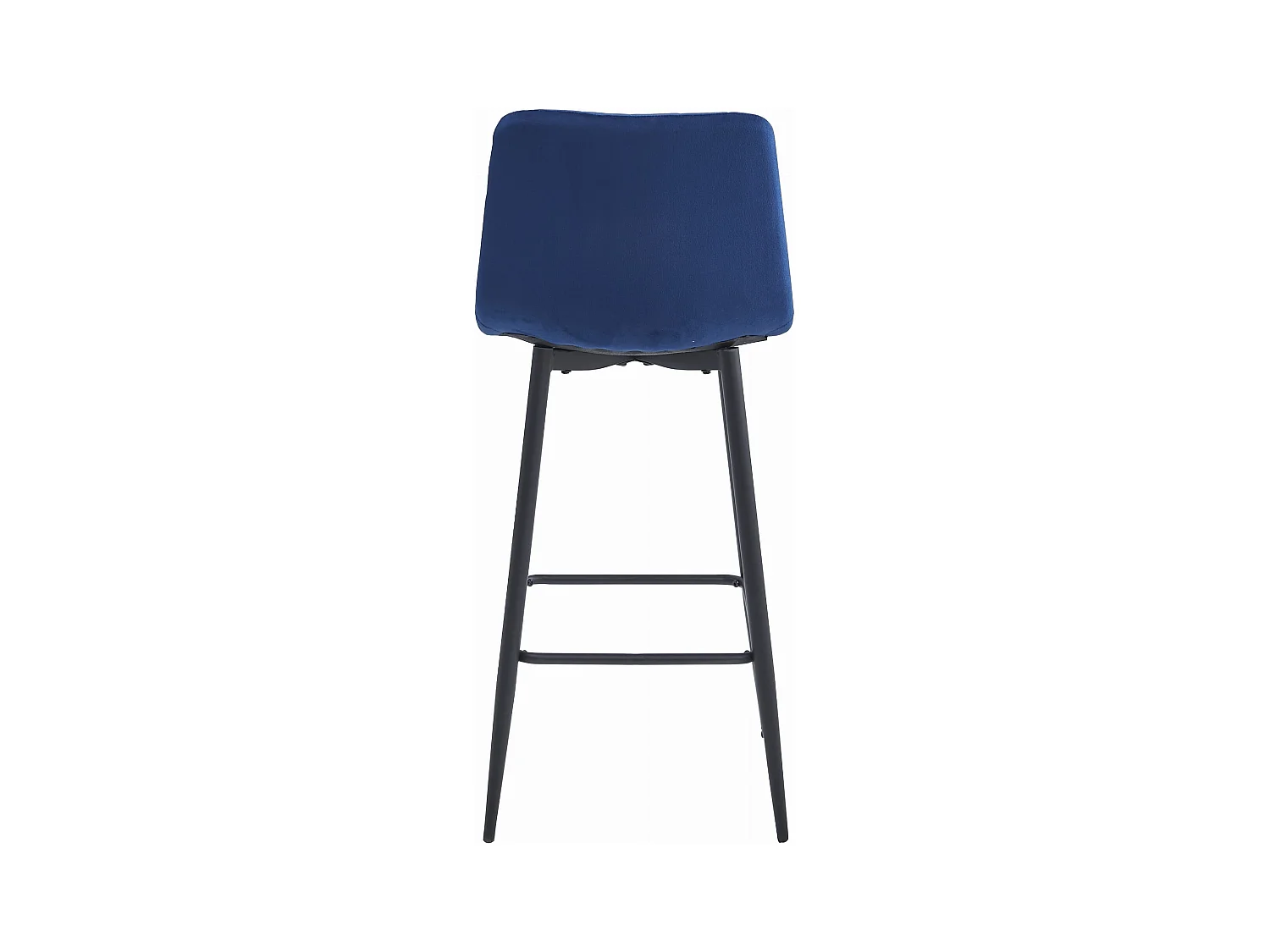 Tabouret POZZA - velours bleu marine / pieds noirs x 4