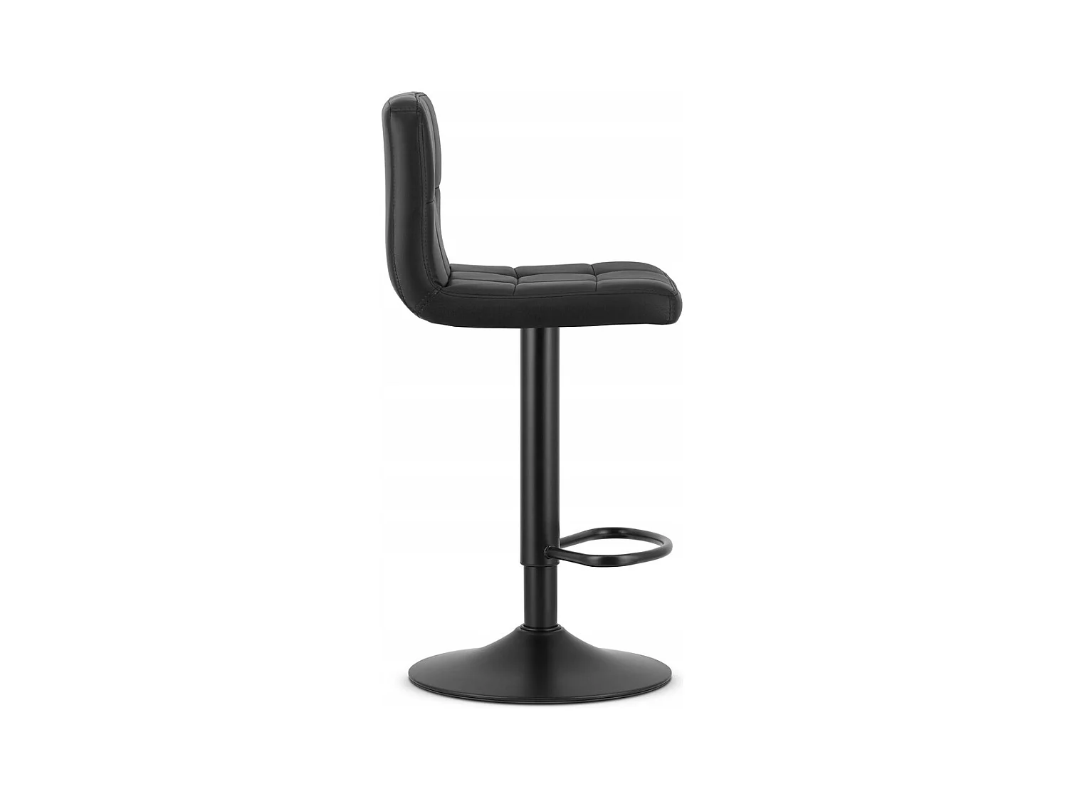 Tabouret PROT - simili cuir noir / base noire x 2