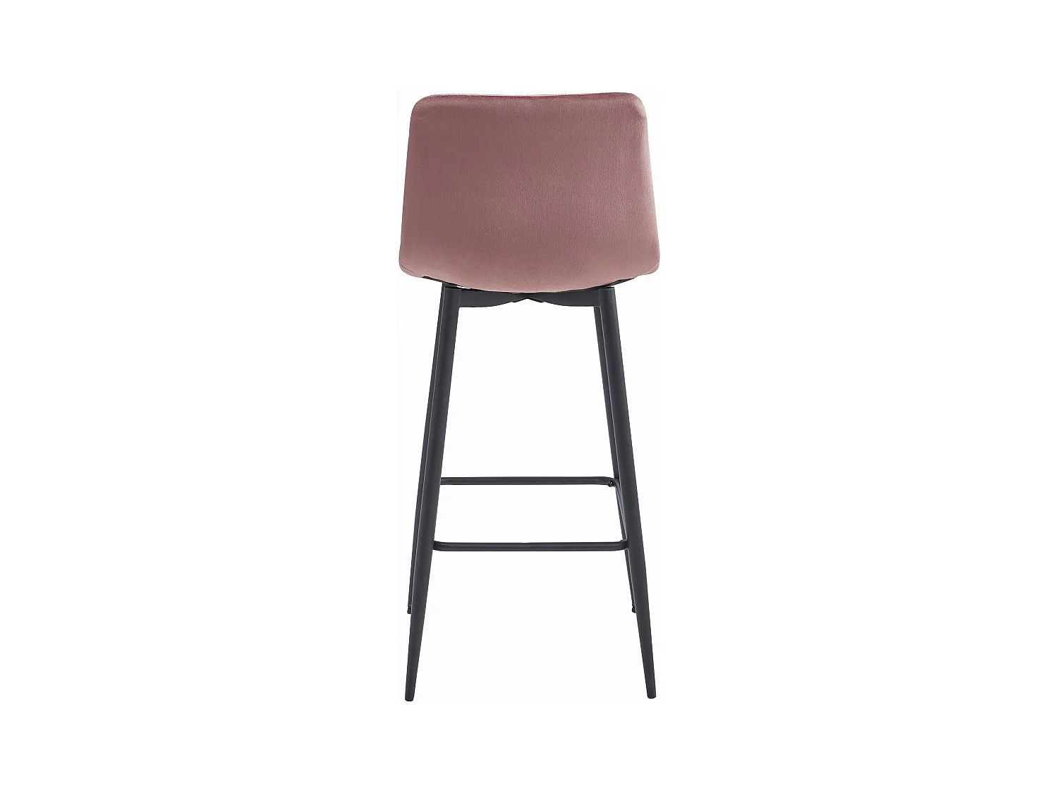 Tabouret POZZA - velours rose foncé / pieds noirs x 3